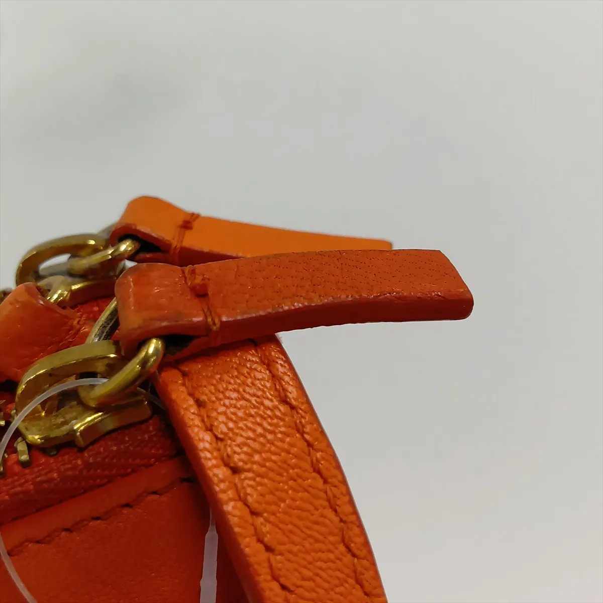 Trio Leather Shoulder Bag, Orange — view 12