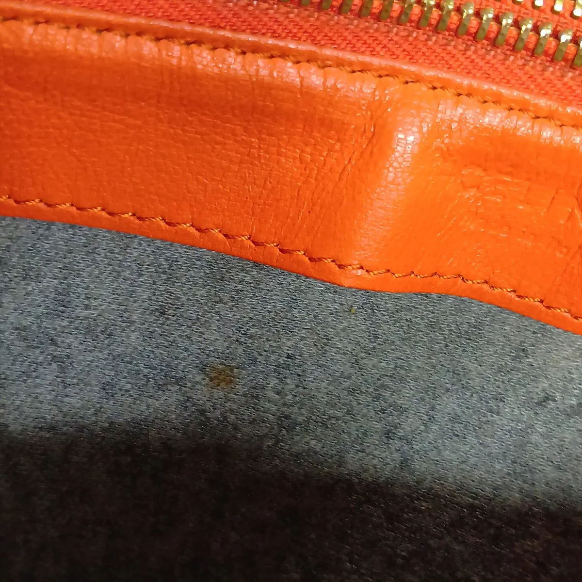 Trio Leather Shoulder Bag, Orange — view 13