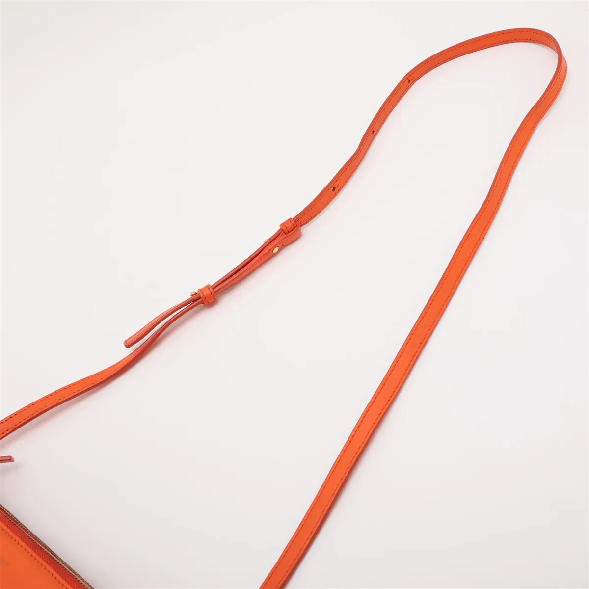 Trio Leather Shoulder Bag, Orange — view 5