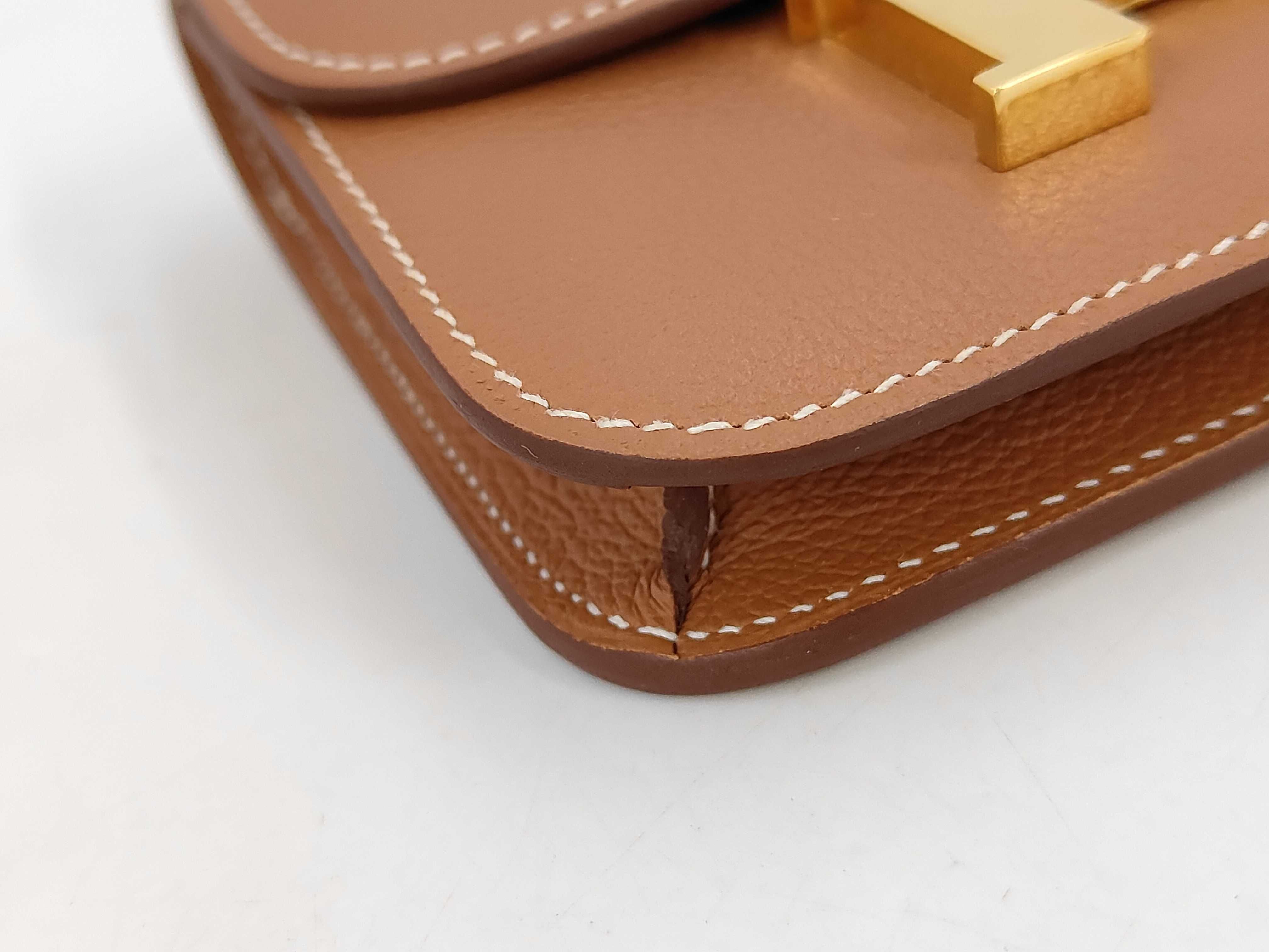 Constance Slim Gold/Yellow Wallet with Gold Hardware, Evercolor Leather, and K Stamp — view 3