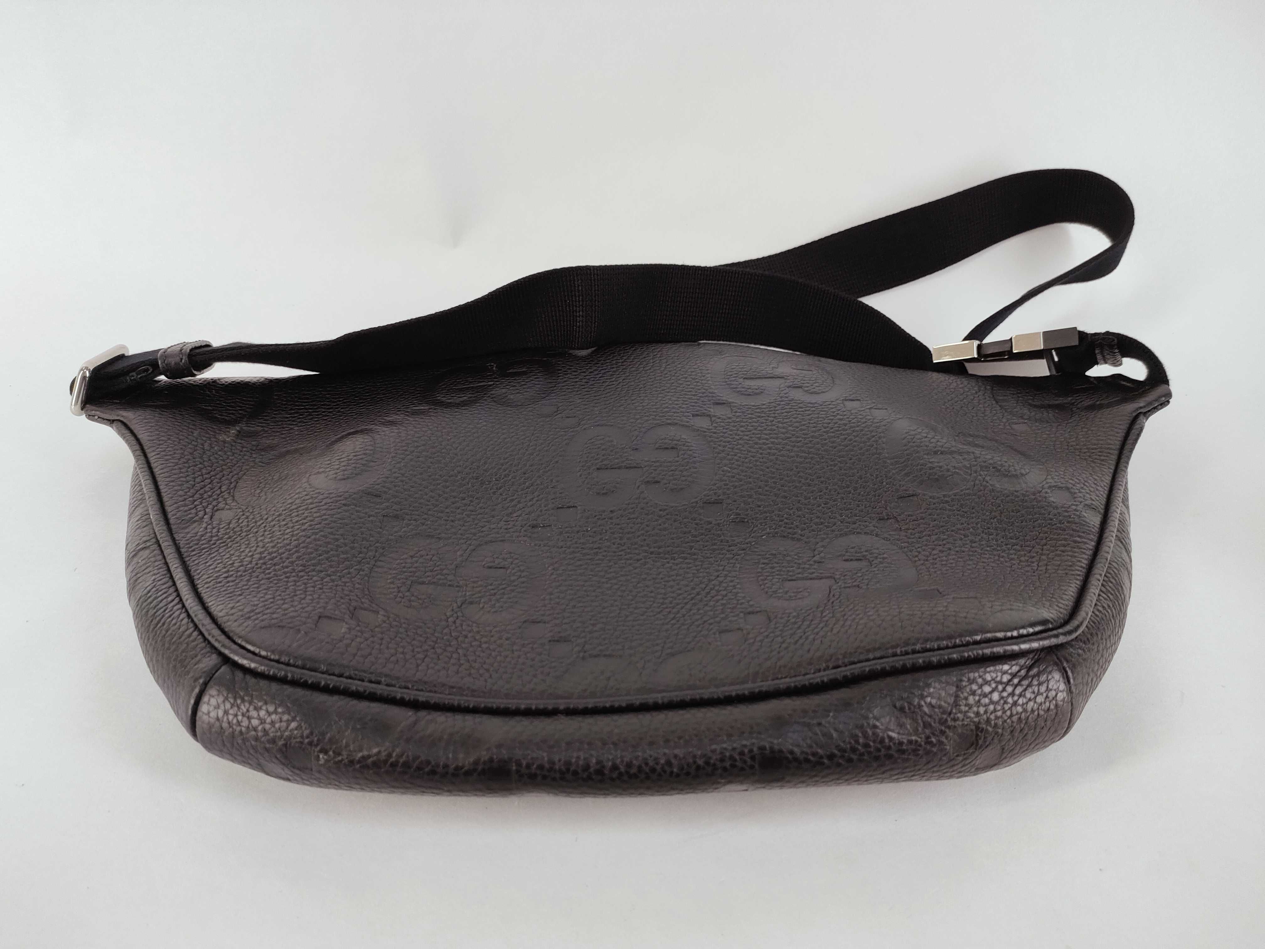 GG Jumbo GG Leather Body Bag, Black, 645093 Shoulder Bag — view 7