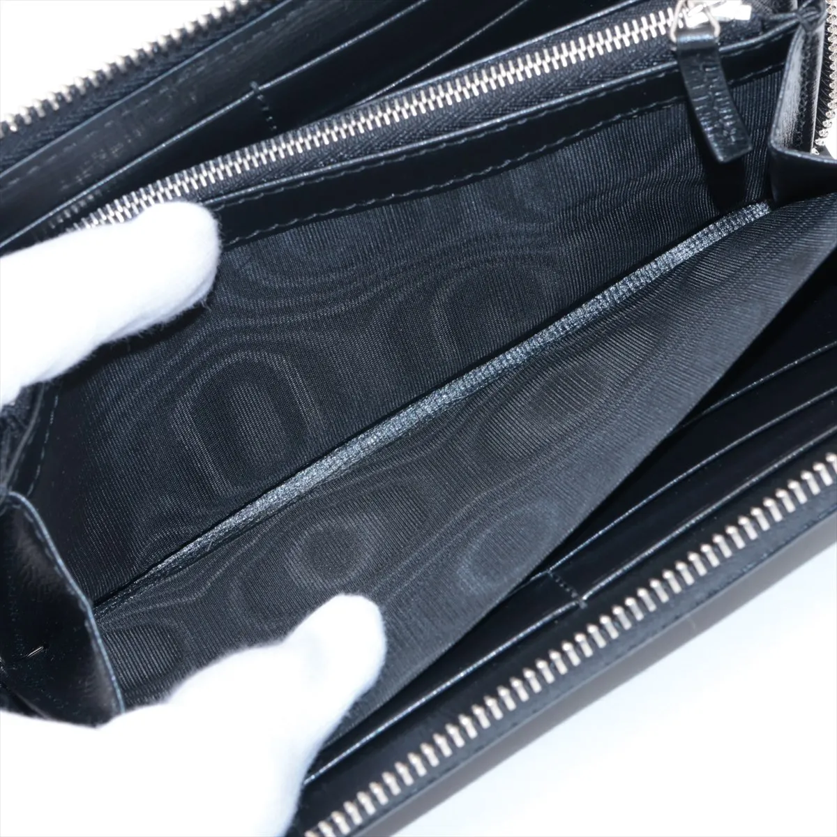 GG Supreme 673003 PVC x Leather Round Zip Wallet, Black — view 5
