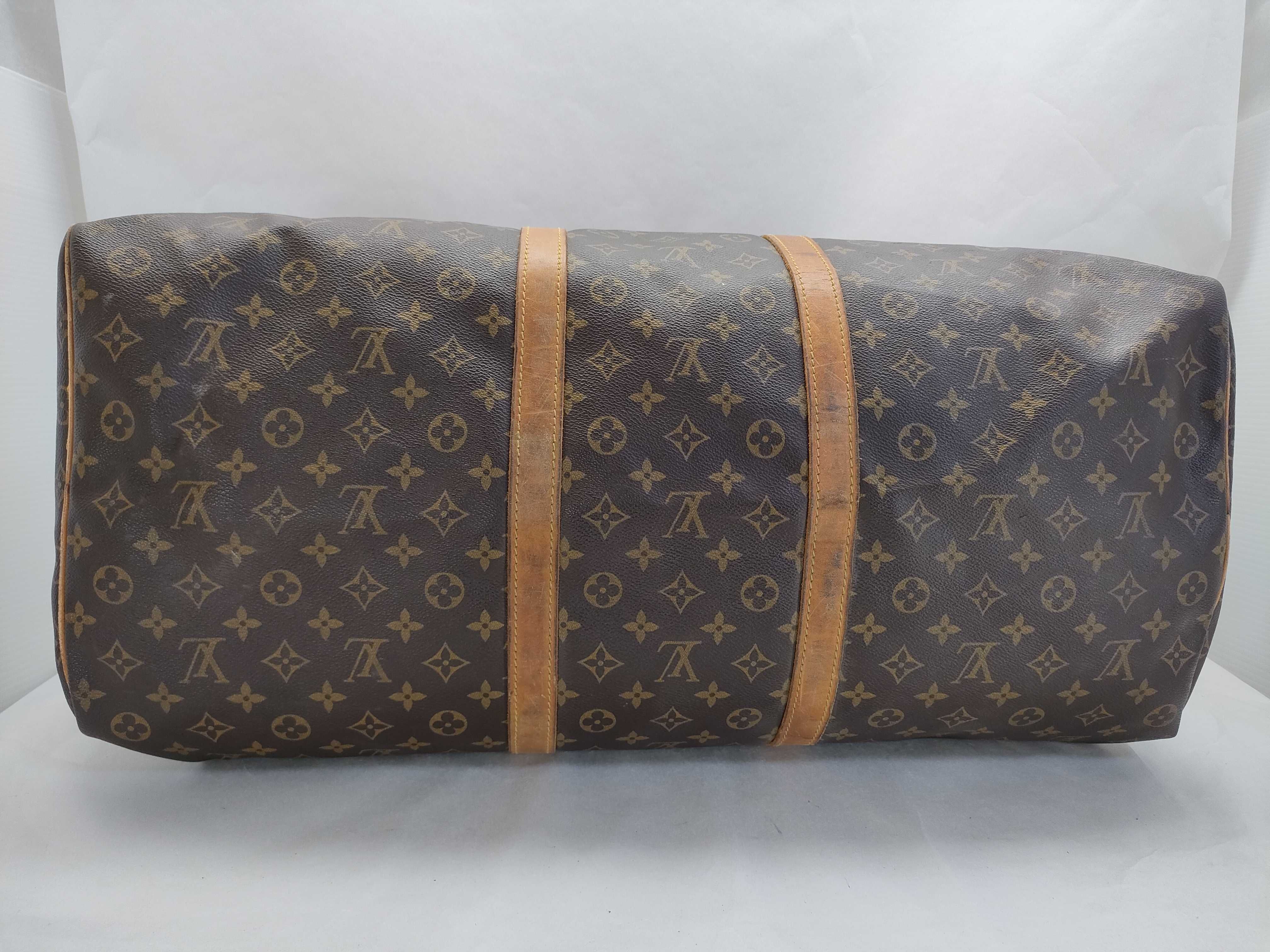 Monogram FR- Monogram Keepall Bandrière 60 M41412 Brown Boston Bag — view 9