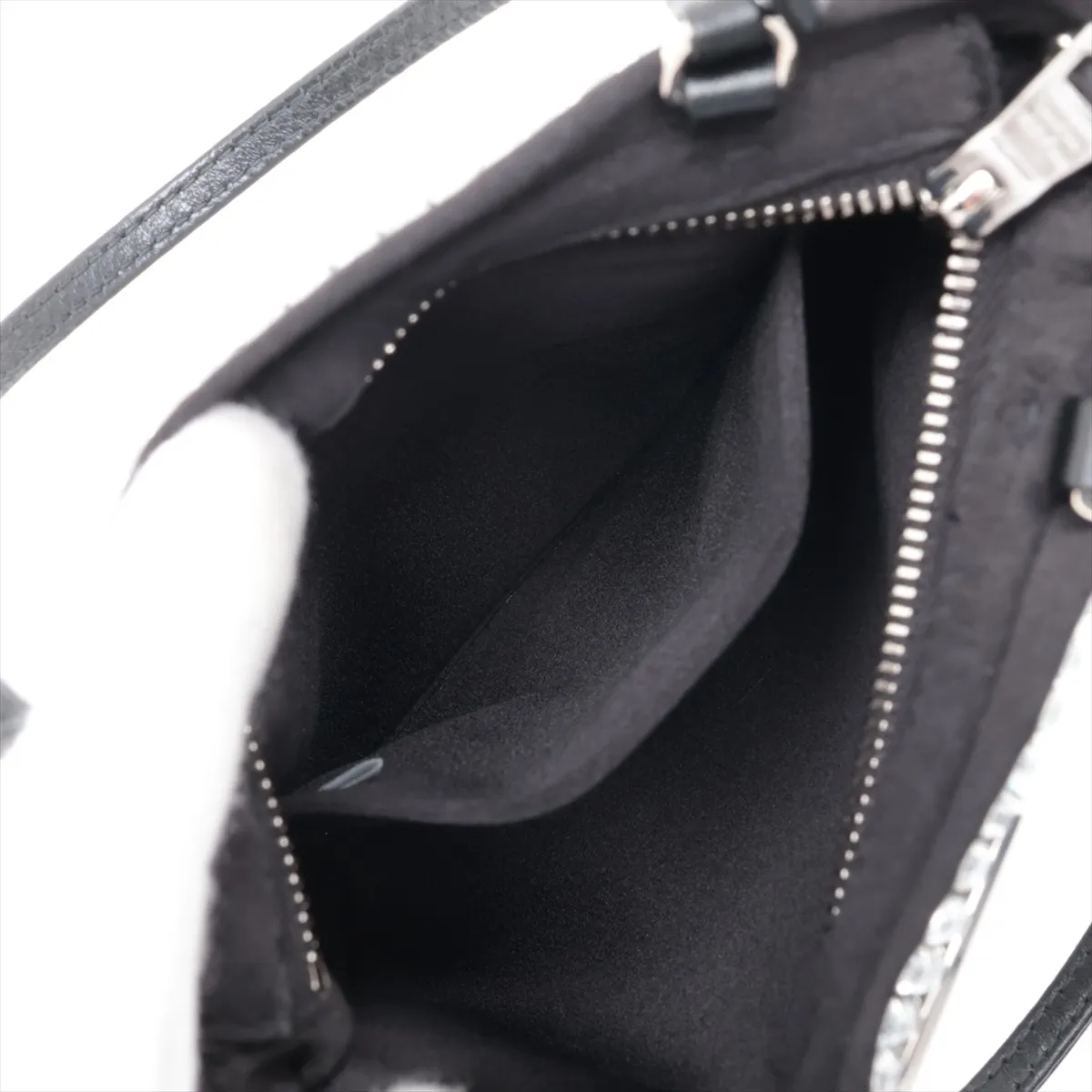 Crystal Satin x Rhinestone 2-Way Handbag, Black — view 9