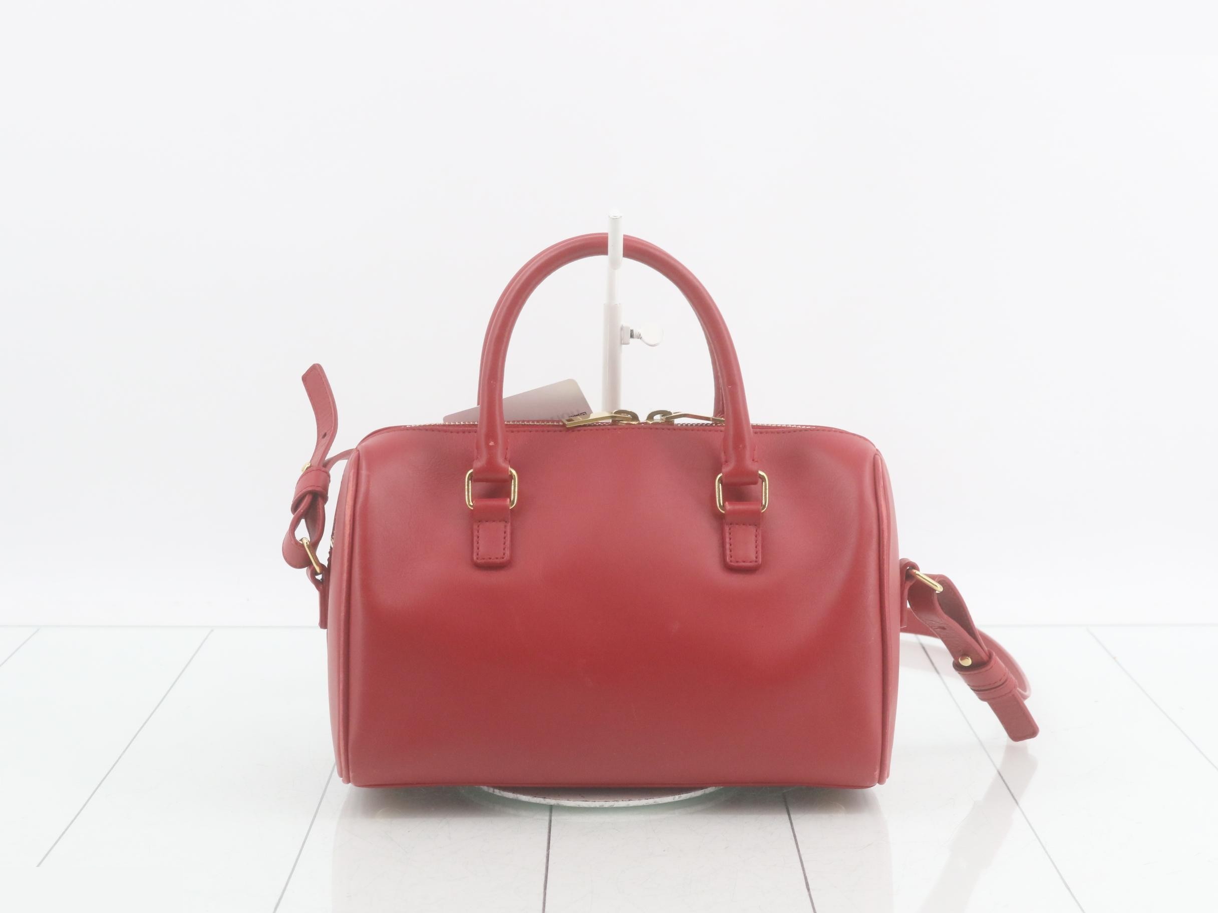 Baby Duffle Leather 2-Way Handbag, Red, 330958 — view 2