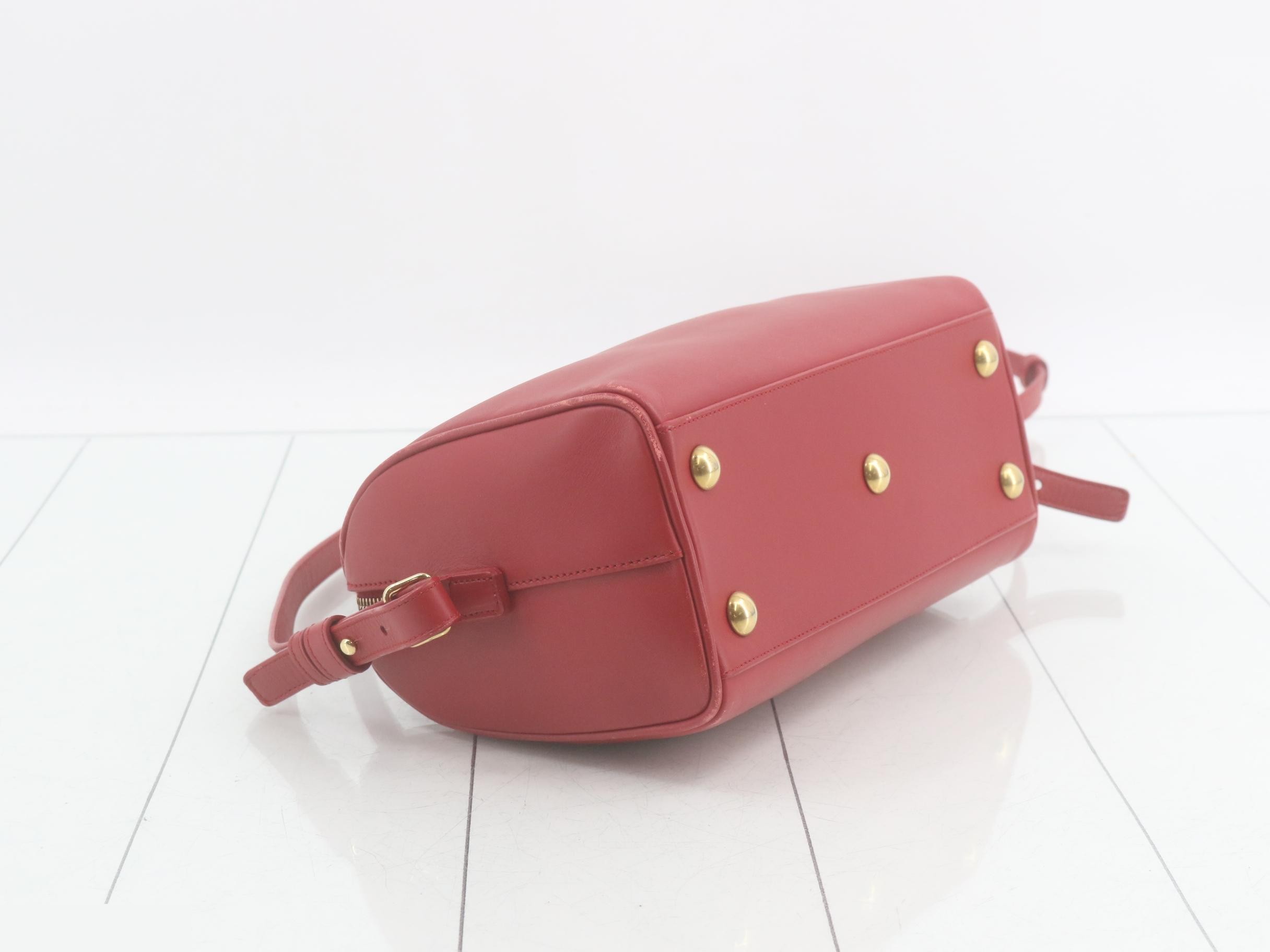 Baby Duffle Leather 2-Way Handbag, Red, 330958 — view 5