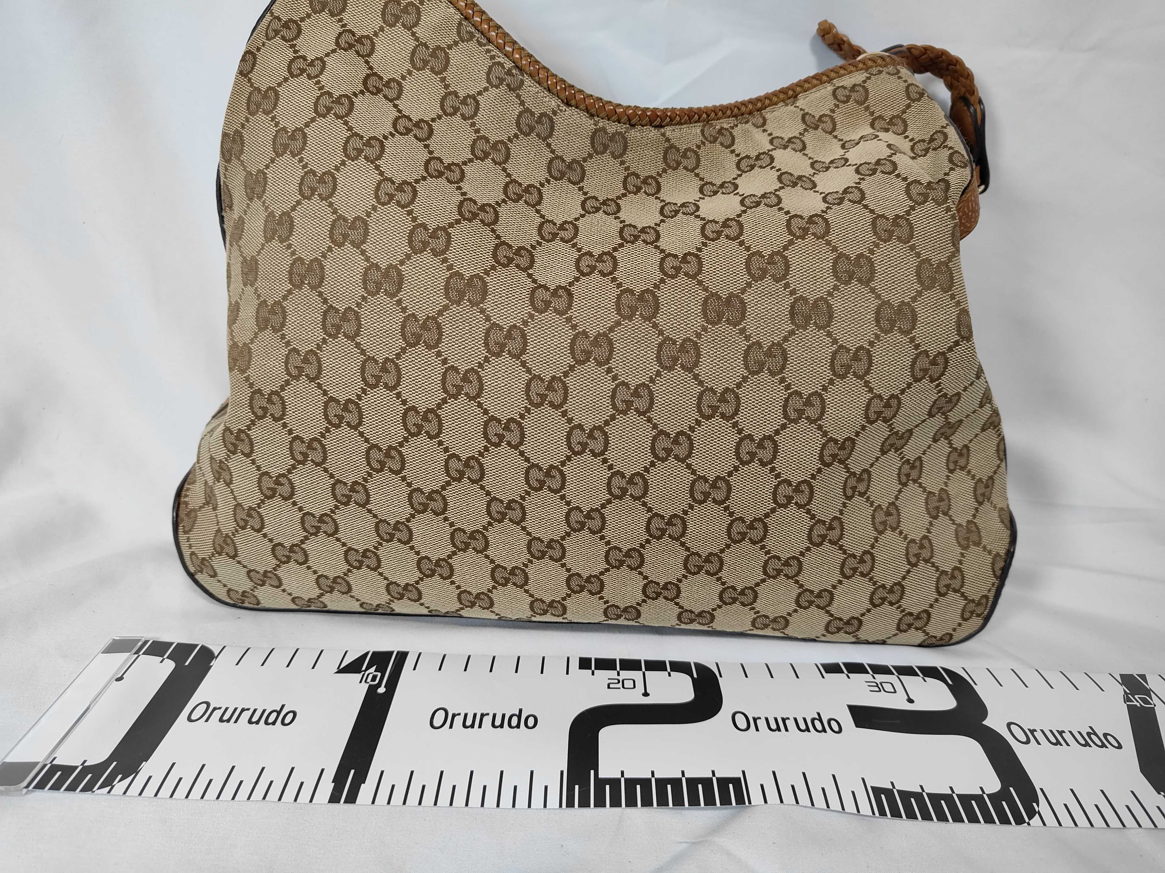GG Logo Trimmed Tassel Hobo Bag Brown 257026 Shoulder Bag — view 2