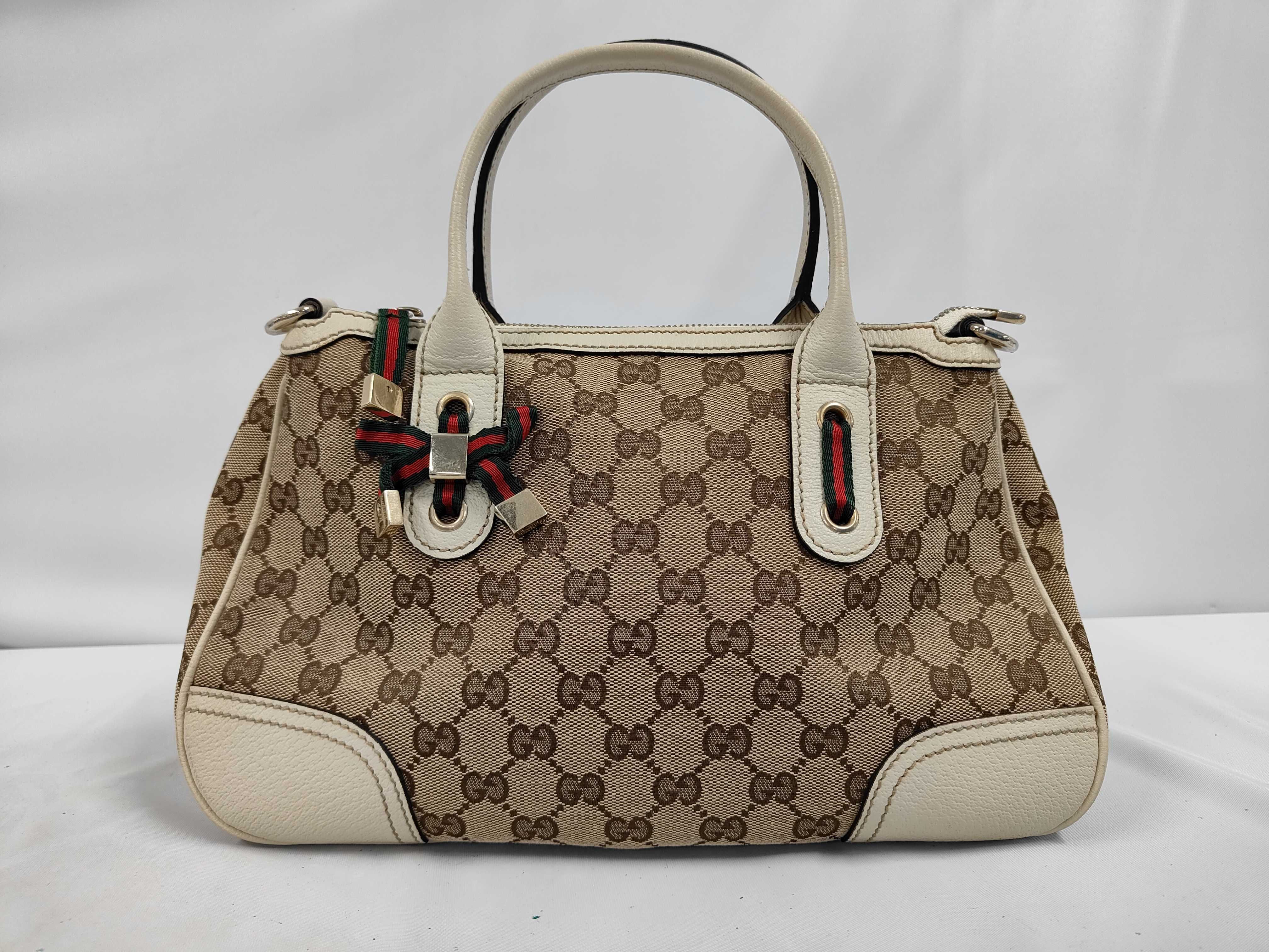 White Leather Sherry Line Princy Handbag