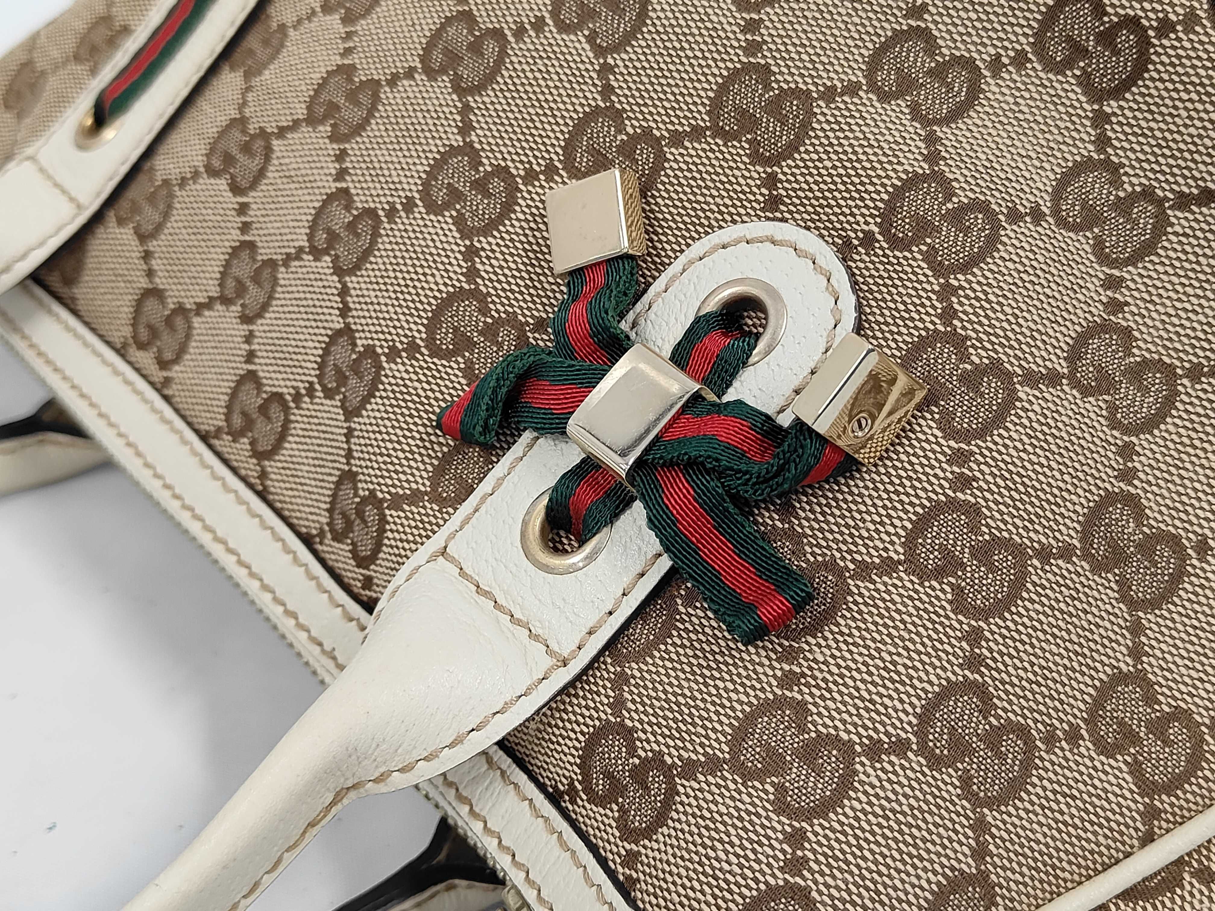 White Leather Sherry Line Princy Handbag — view 6