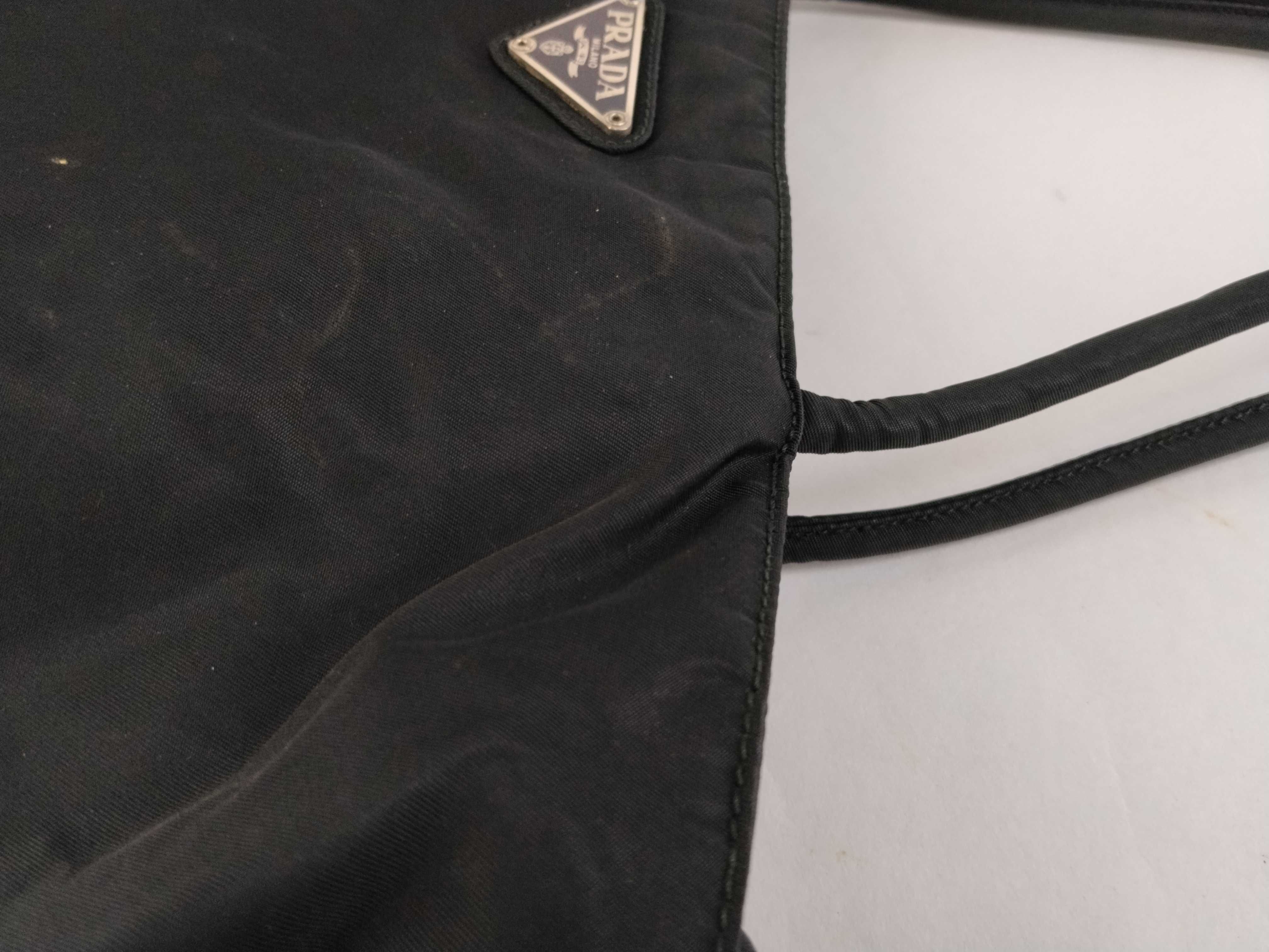 Nylon Bag with Triangle Plate, Black Tote Bag — view 5