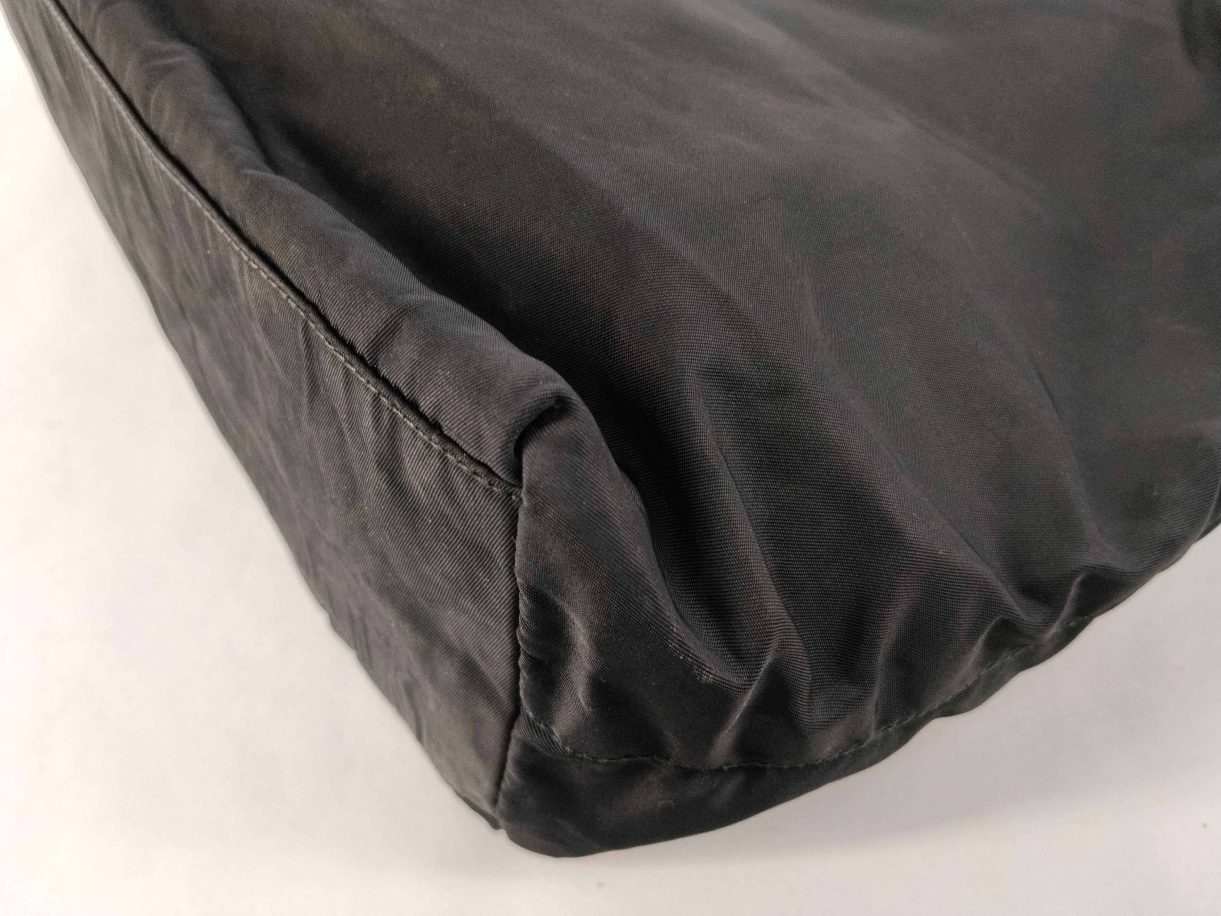 Nylon Bag with Triangle Plate, Black Tote Bag — view 6