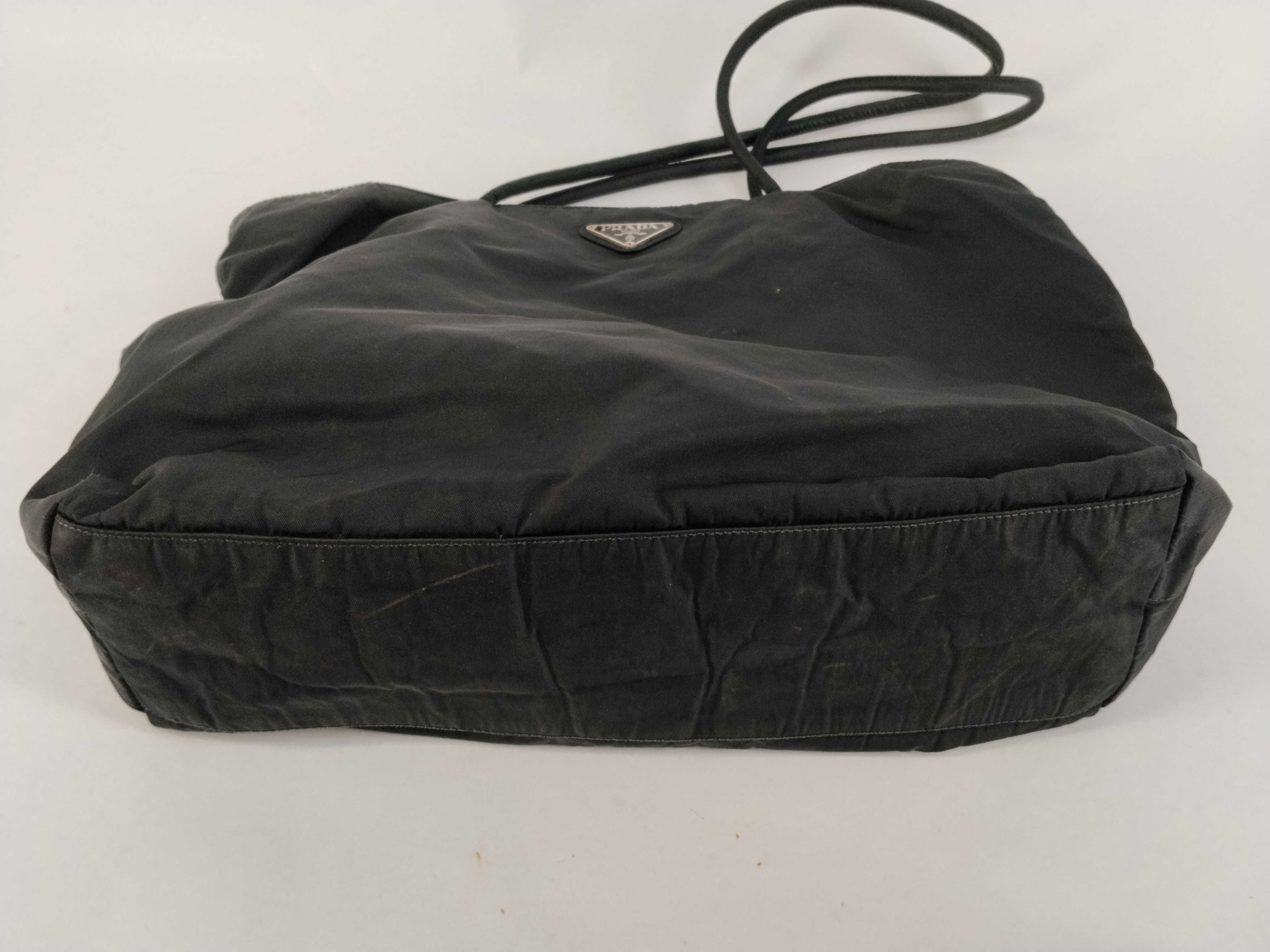 Nylon Bag with Triangle Plate, Black Tote Bag — view 7
