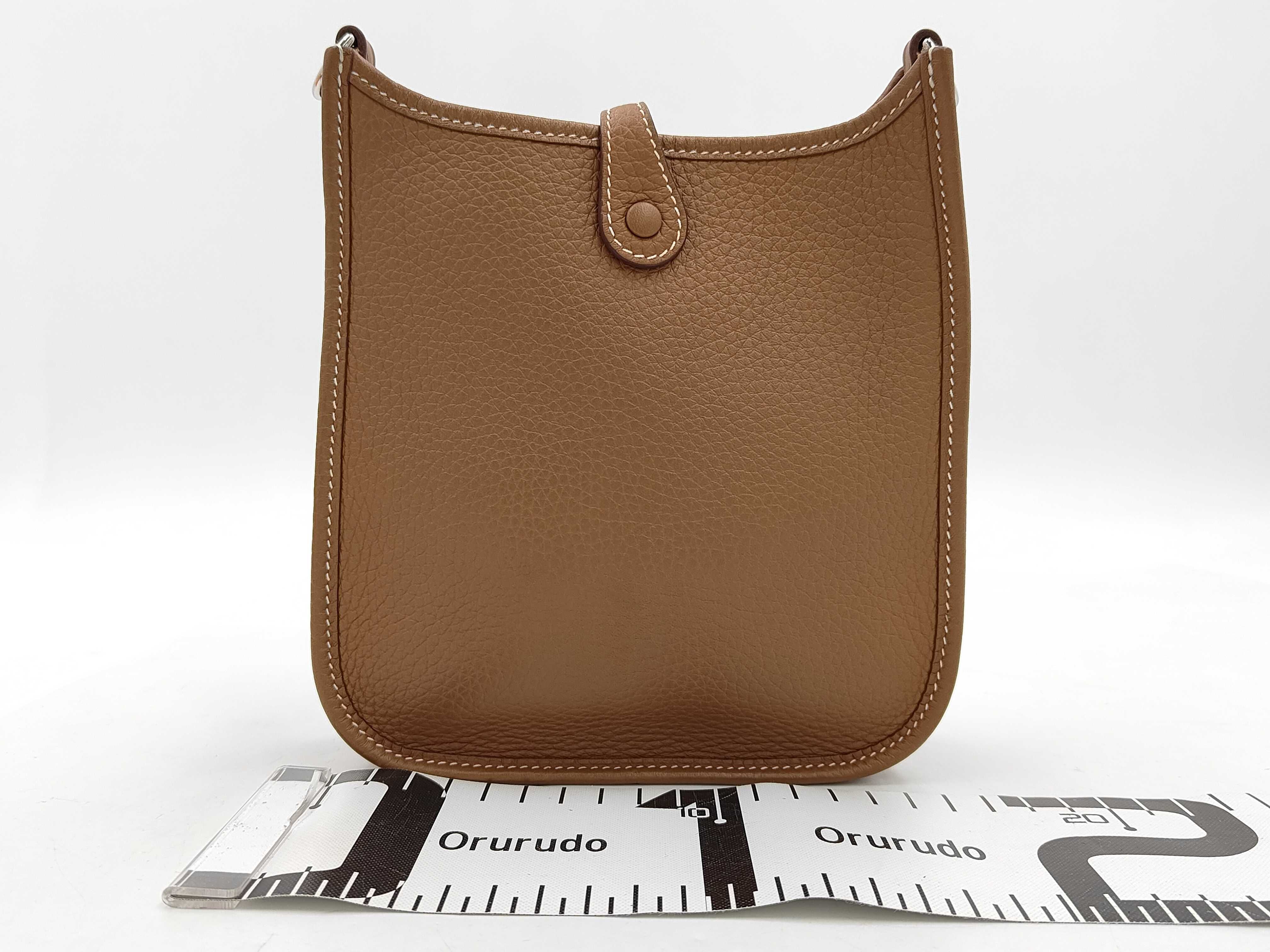 Evelyne 16 TPM Amazon Taurillon Leather Shoulder Bag, Brown Tones, Silver Hardware, K Stamp — view 2
