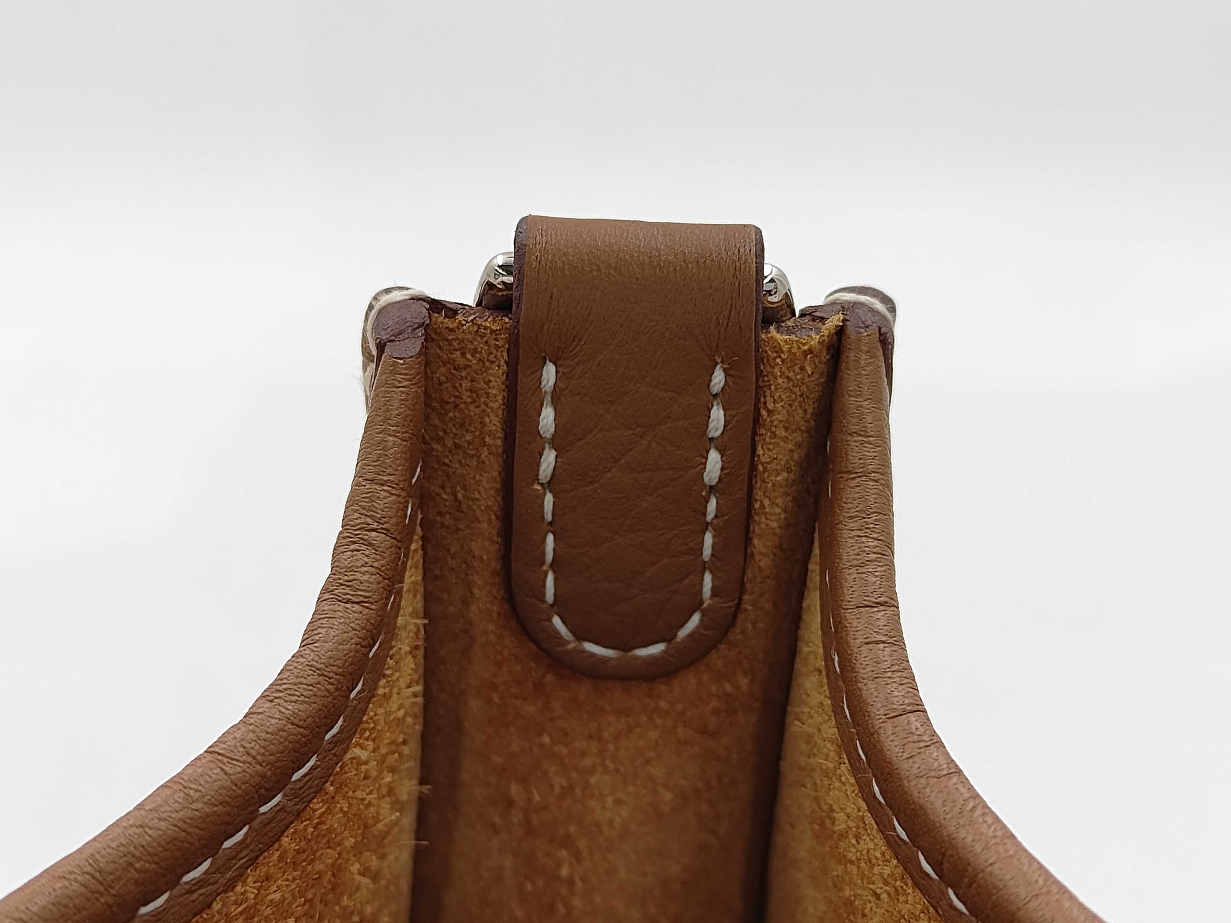 Evelyne 16 TPM Amazon Taurillon Leather Shoulder Bag, Brown Tones, Silver Hardware, K Stamp — view 6
