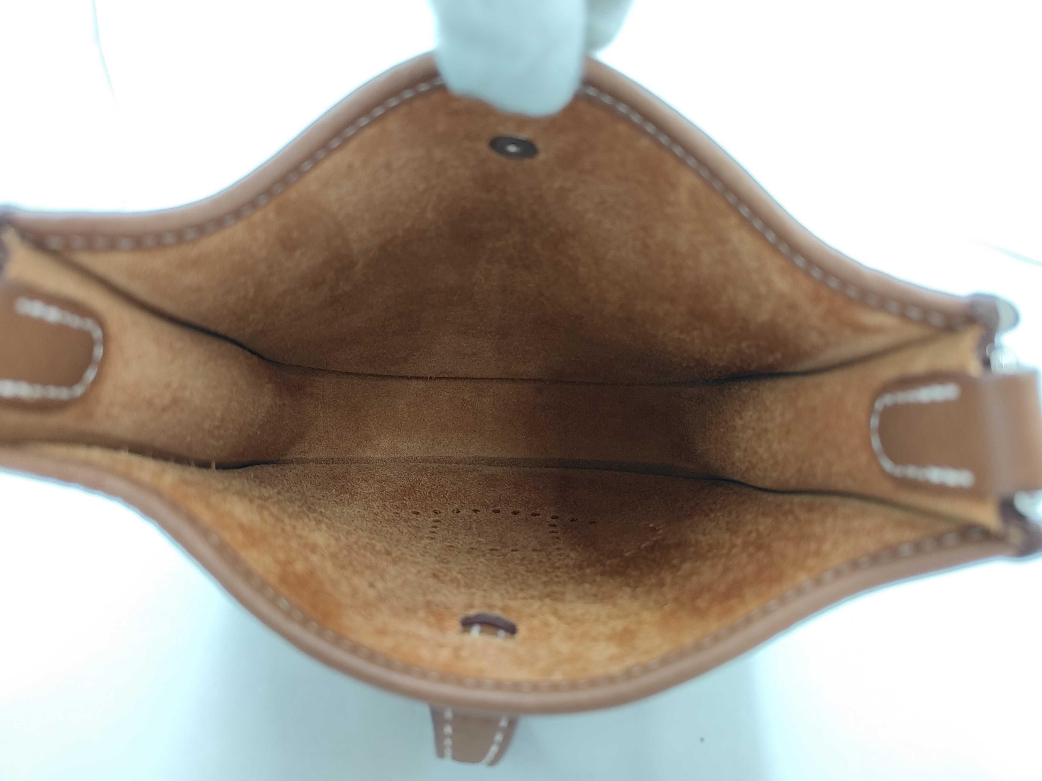 Evelyne 16 TPM Amazon Taurillon Leather Shoulder Bag, Brown Tones, Silver Hardware, K Stamp — view 7