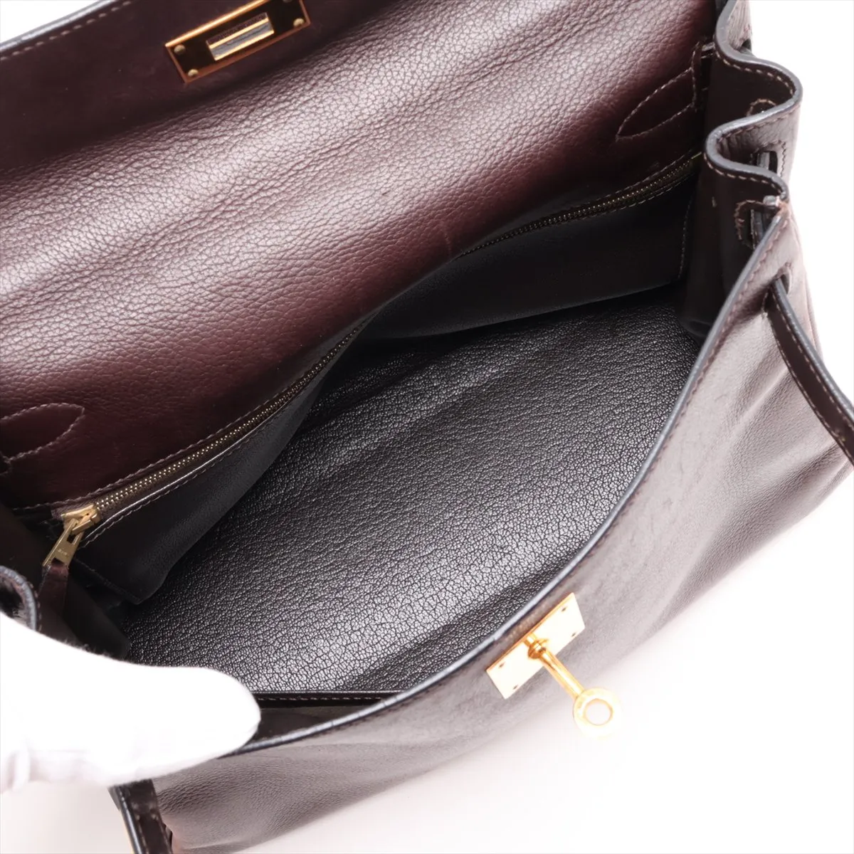 [Individually packaged] Hermes Kelly 28 Retournée Veau Gulliver Havana Gold Hardware H:2004 — view 8