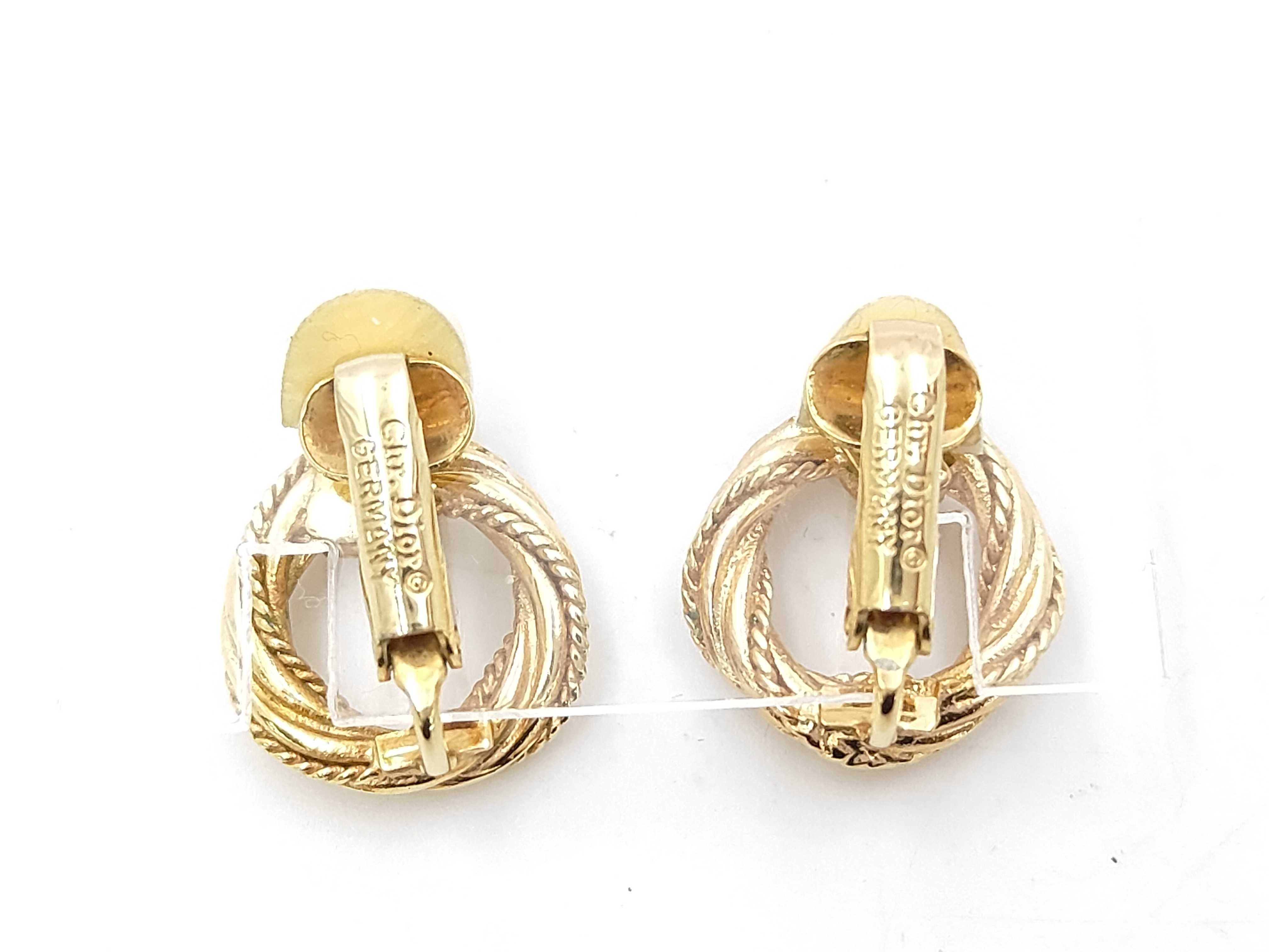 Gold Twist Design Earrings — view 2