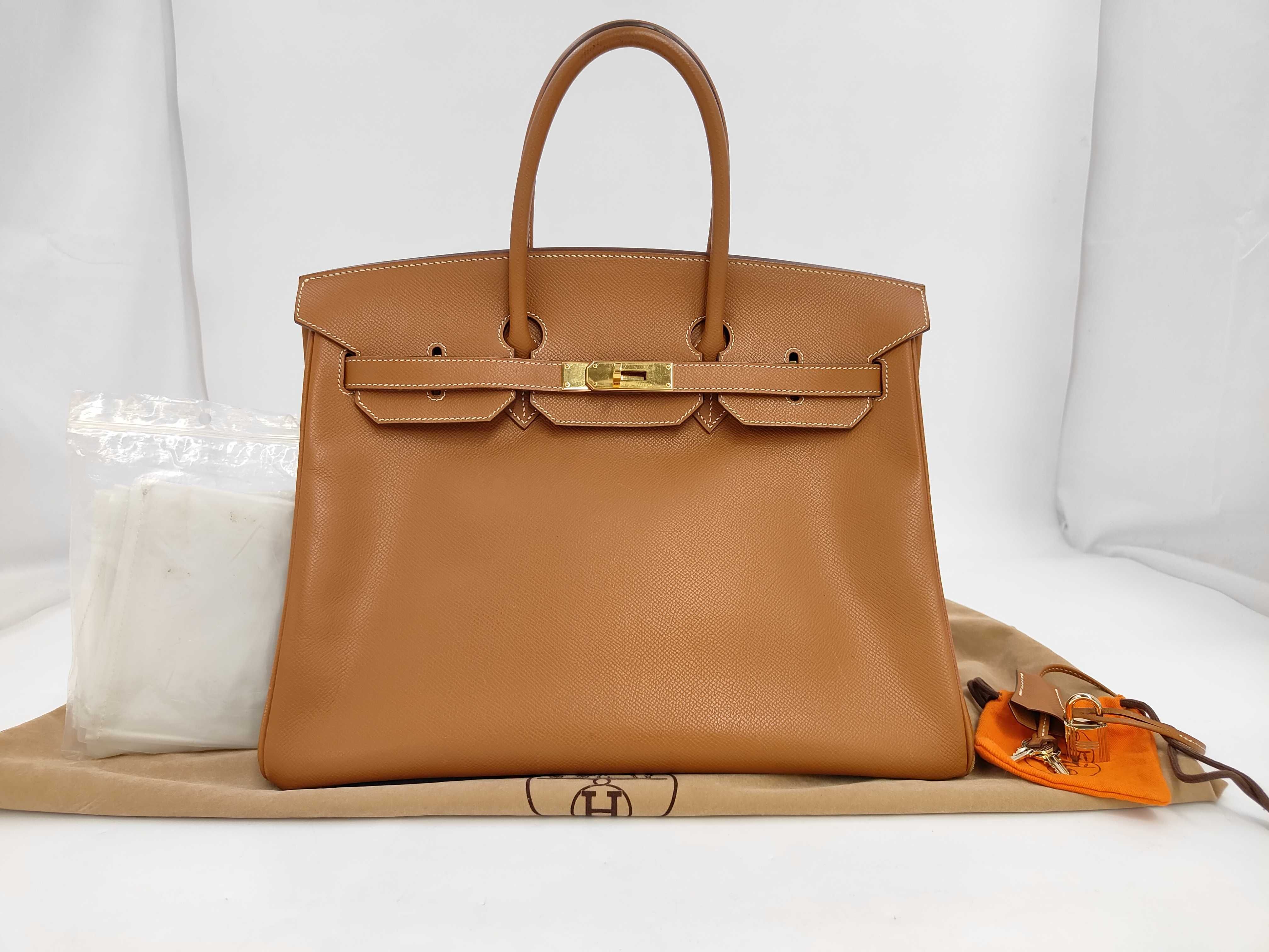 Birkin 35 Epsom Gold J Stamp GP Hardware Handbag