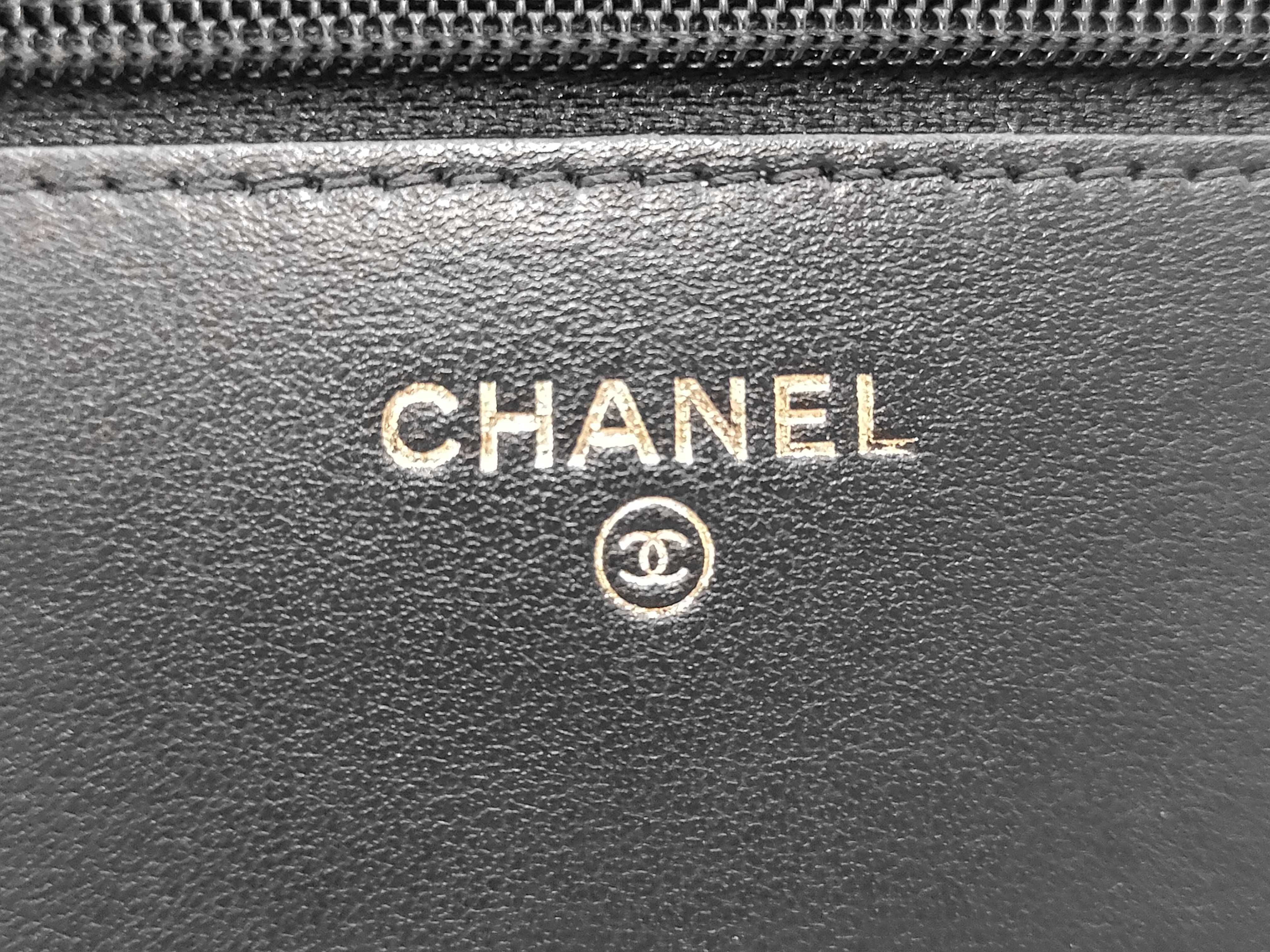 Boy Chanel V-stitch Chain Wallet, Caviar Leather, Black, Gold Hardware, Shoulder Bag — view 9