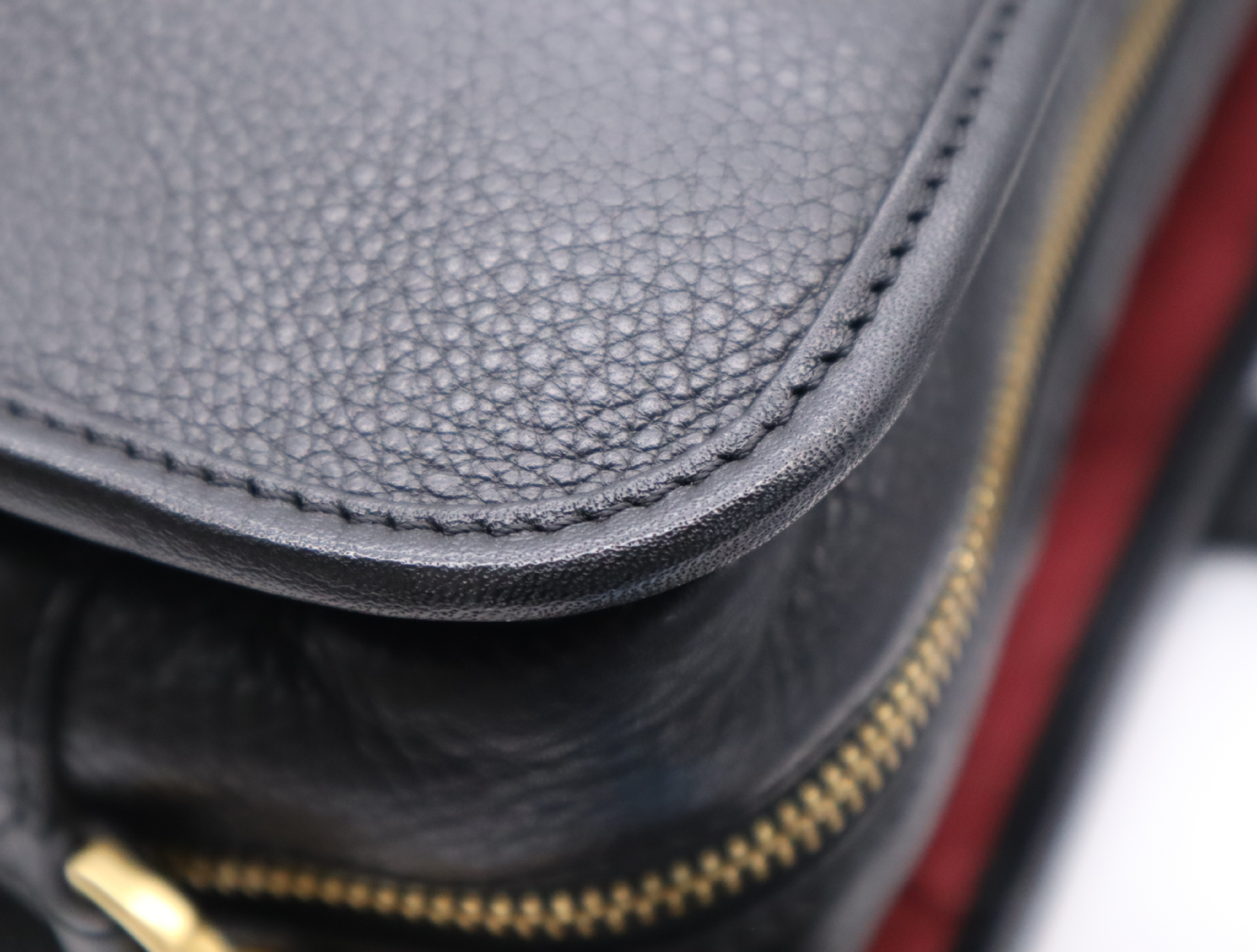 Leather Tote Bag with Black Gold Hardware and Shoulder Strap — view 9