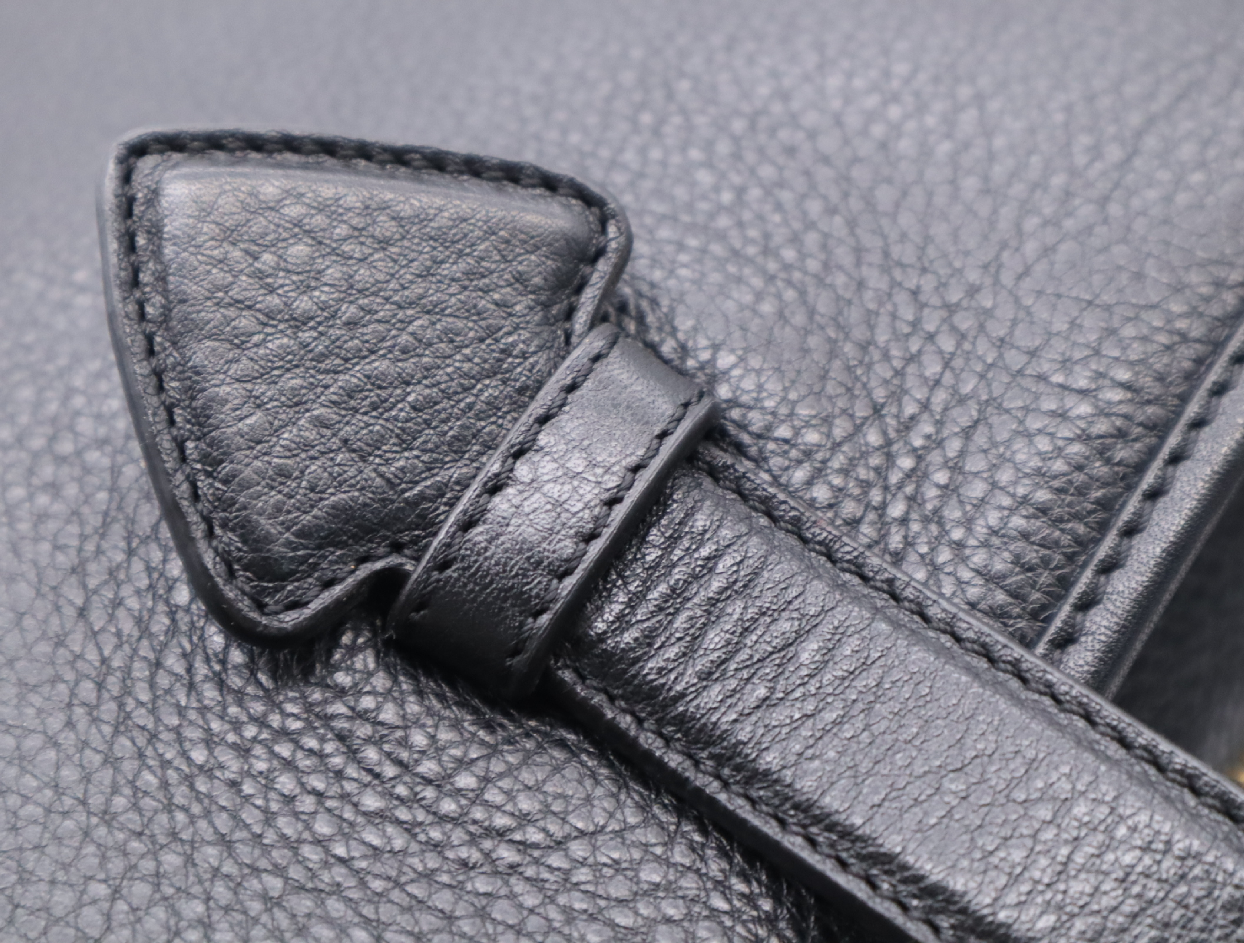 Leather Tote Bag with Black Gold Hardware and Shoulder Strap — view 10