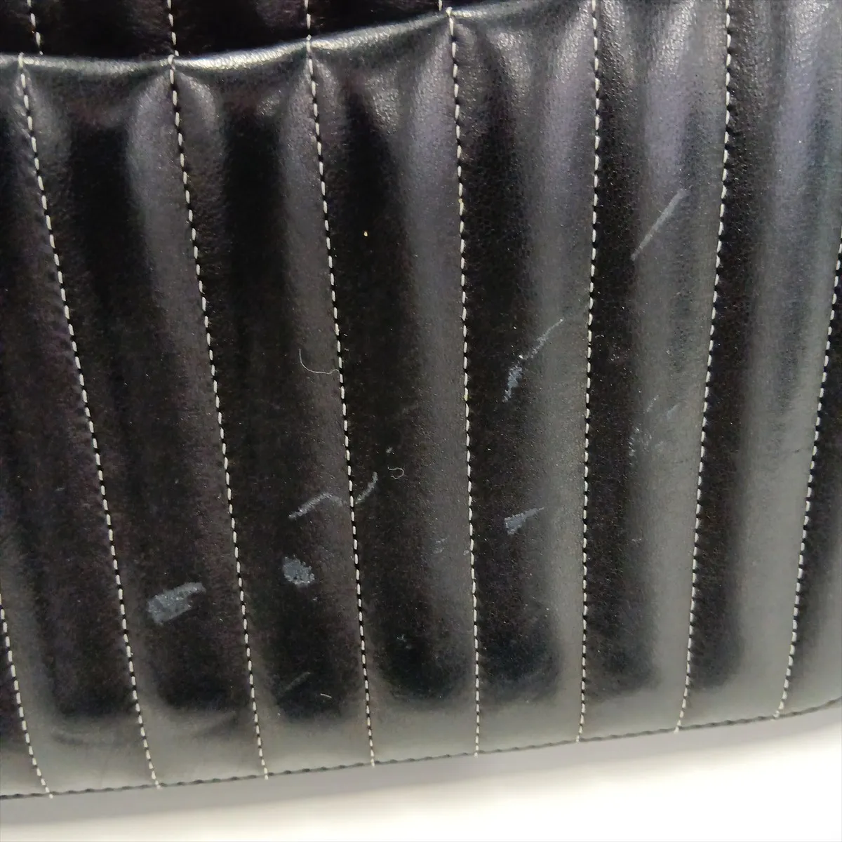 New Mademoiselle Lambskin Chain Shoulder Bag, Black with Silver Hardware, 10425842 (Serial Number in the 10s) — view 14