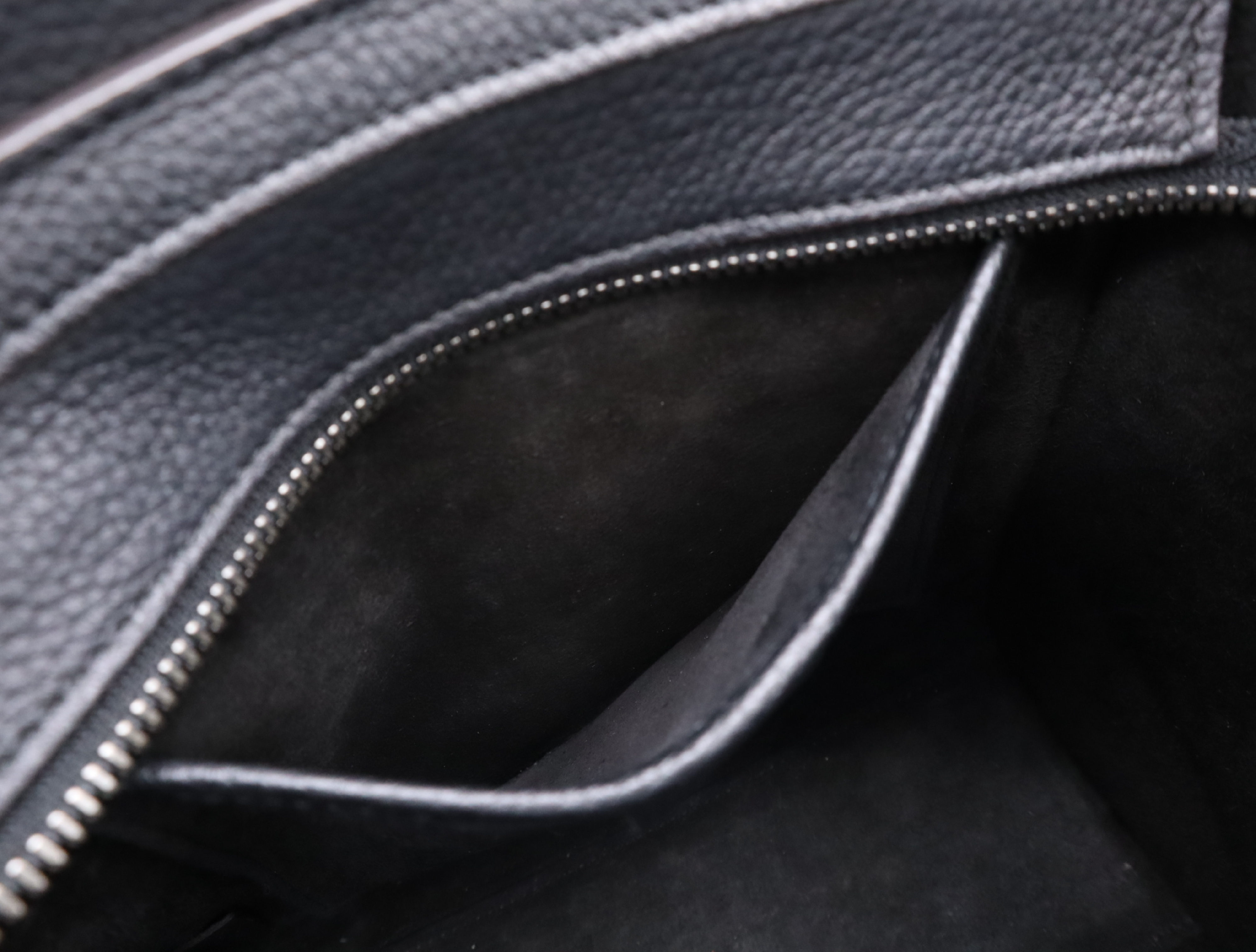 Leather Luggage Nano Handbag, Black with Silver Hardware — view 14