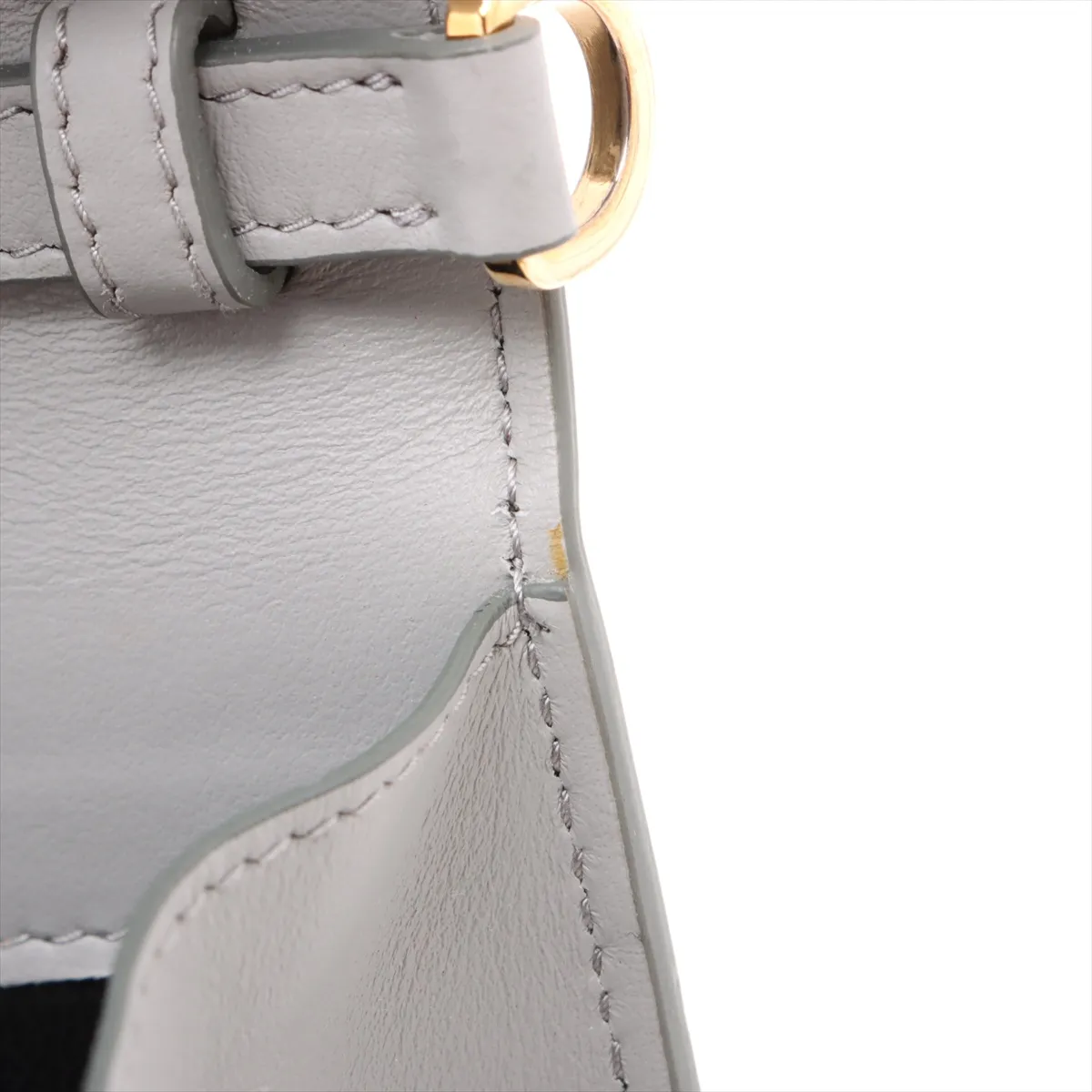 Saffiano City Leather Shoulder Bag Gray 1BP020 Bearer Guarantee — view 9