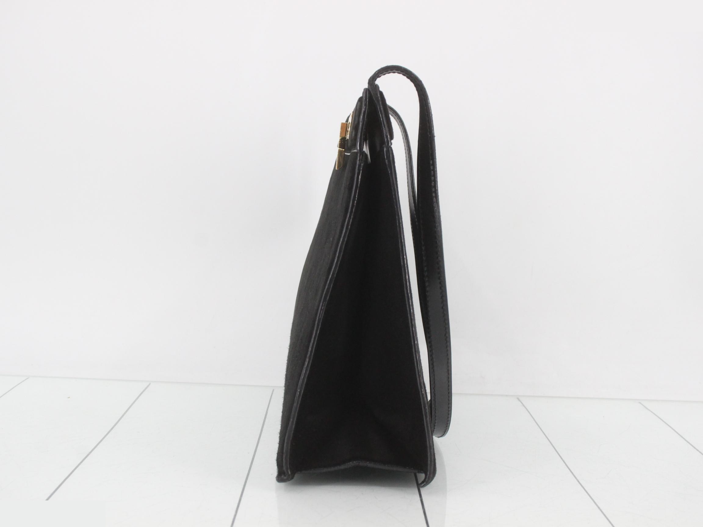 G-Square Gold Suede Shoulder Bag, Black — view 3