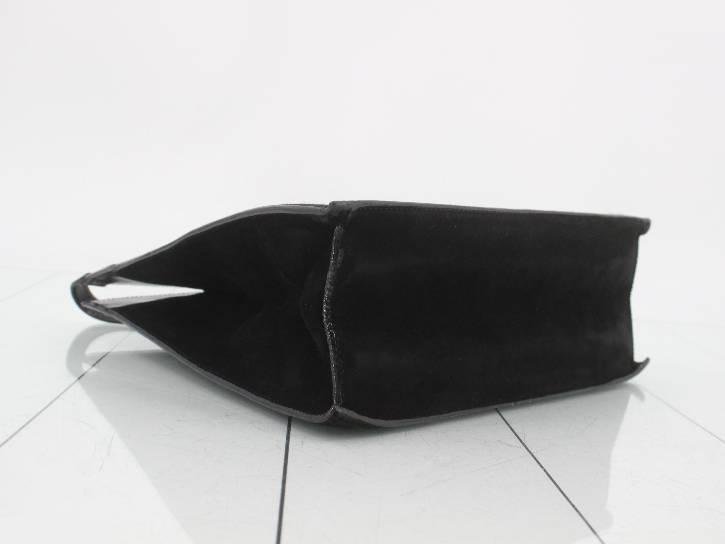 G-Square Gold Suede Shoulder Bag, Black — view 5