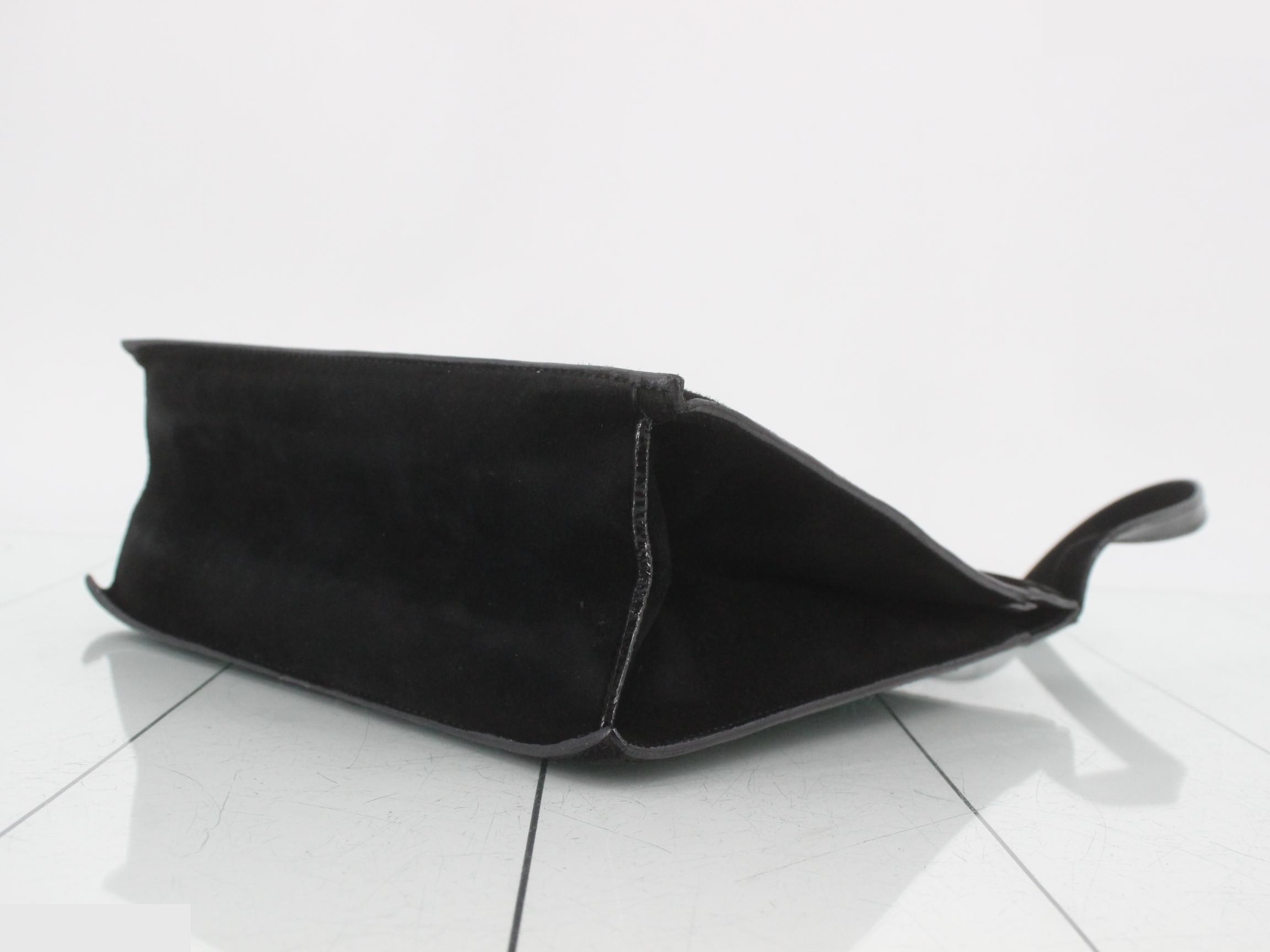 G-Square Gold Suede Shoulder Bag, Black — view 6