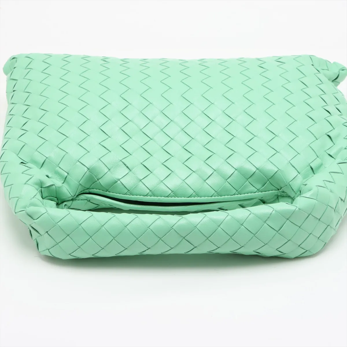 Intrecciato Small Hop Leather Shoulder Bag, Green — view 5