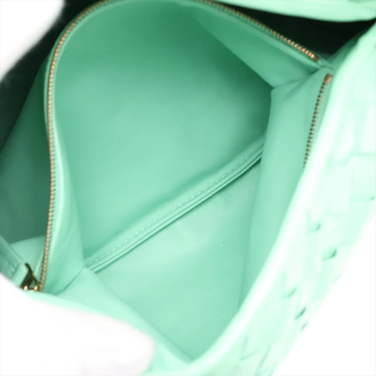 Intrecciato Small Hop Leather Shoulder Bag, Green — view 8