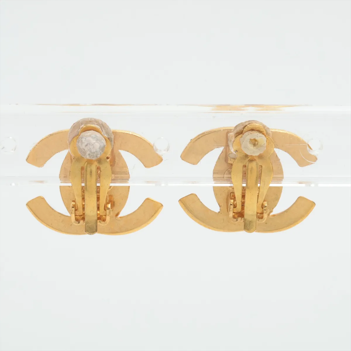 Coco Mark Turnlock 95A Earrings (Pair) GP Gold. Shows signs of wear, — view 2