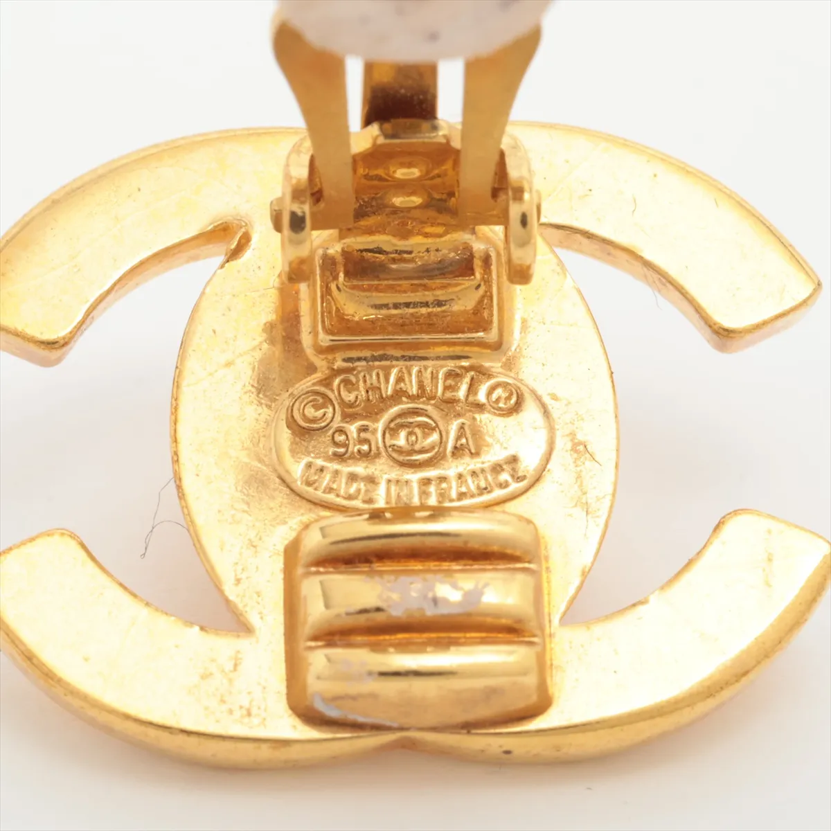 Coco Mark Turnlock 95A Earrings (Pair) GP Gold. Shows signs of wear, — view 5