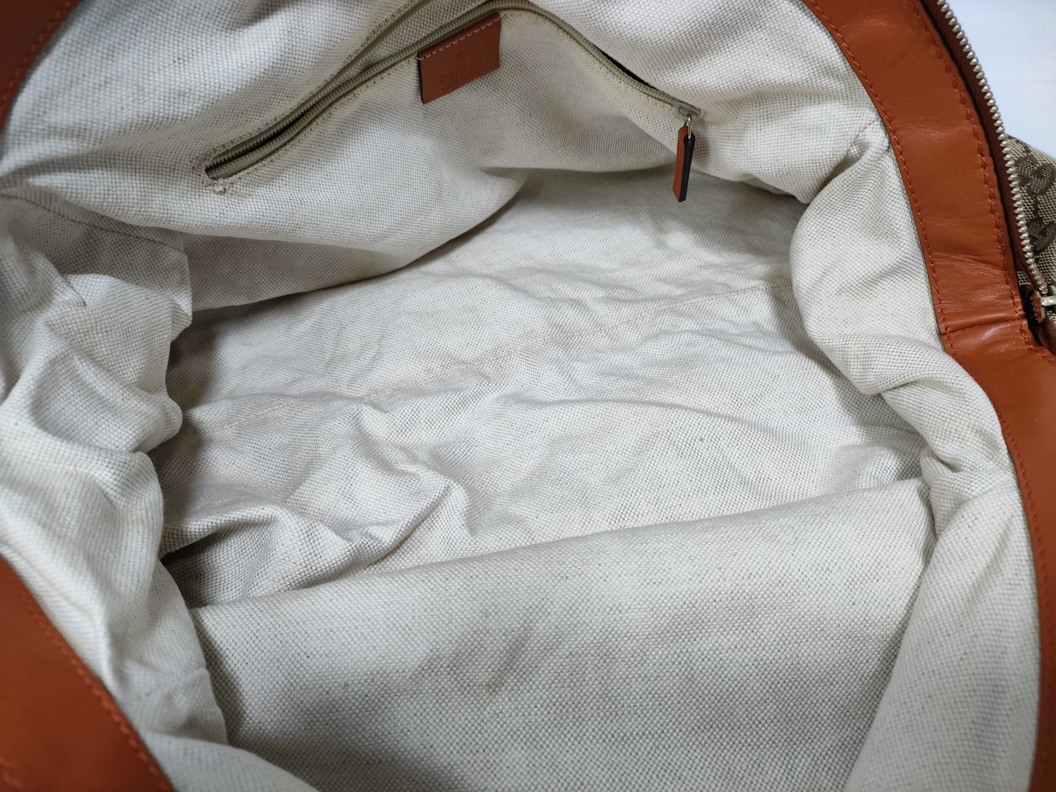 Orange Canvas Vintage Dumpling Bag with Long Shoulder Strap (Handbag) — view 12