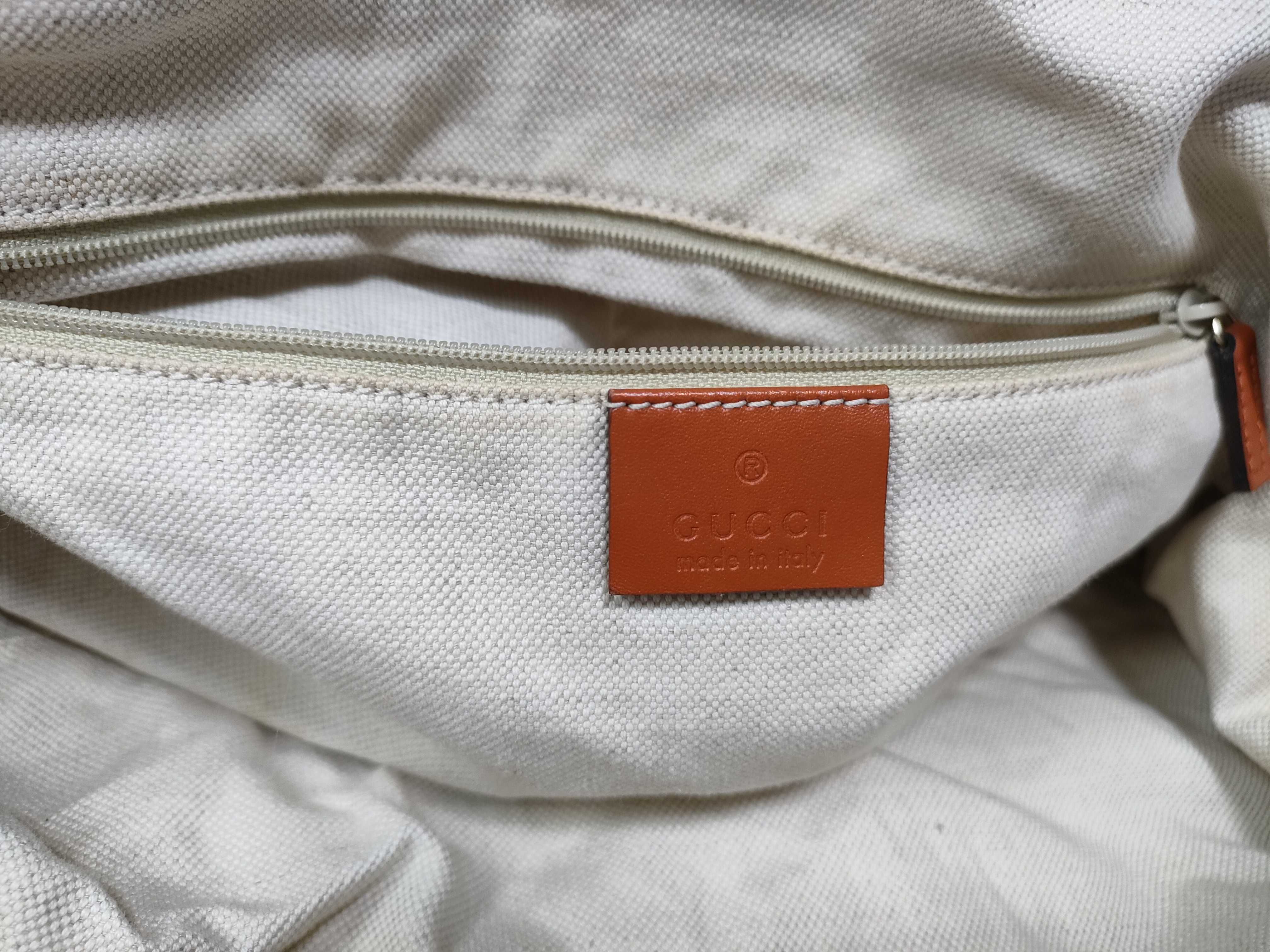 Orange Canvas Vintage Dumpling Bag with Long Shoulder Strap (Handbag) — view 13