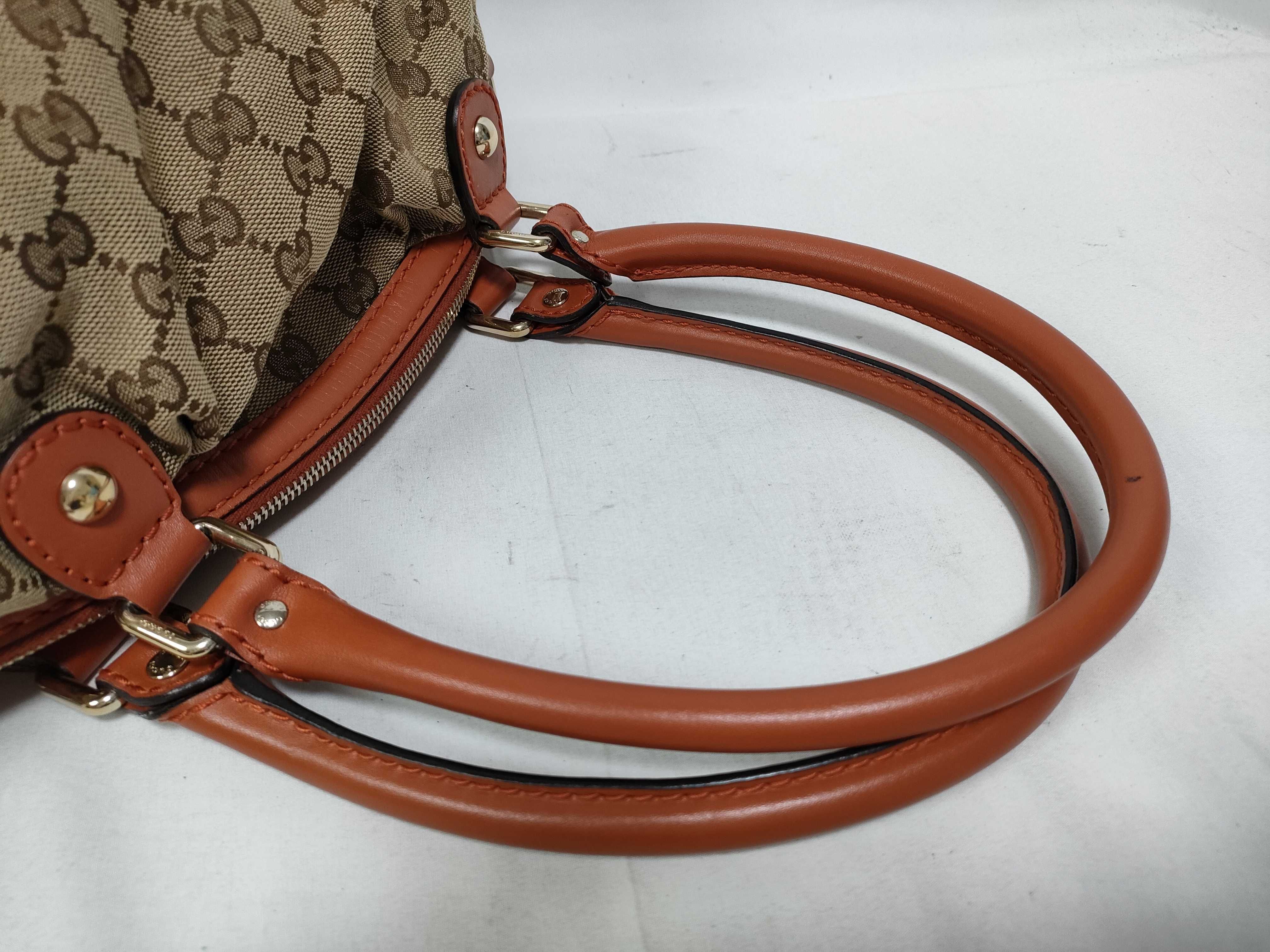 Orange Canvas Vintage Dumpling Bag with Long Shoulder Strap (Handbag) — view 7