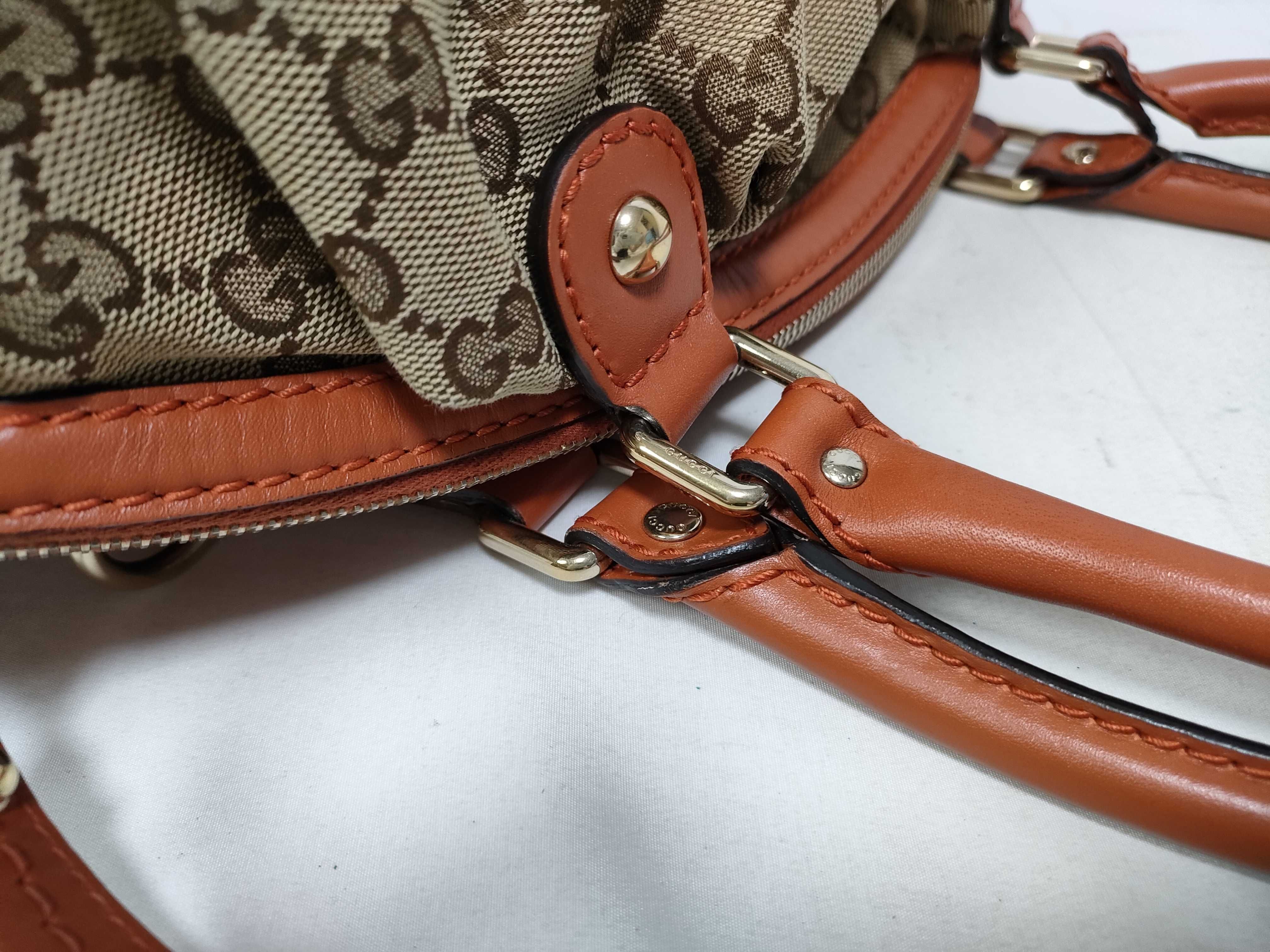 Orange Canvas Vintage Dumpling Bag with Long Shoulder Strap (Handbag) — view 8