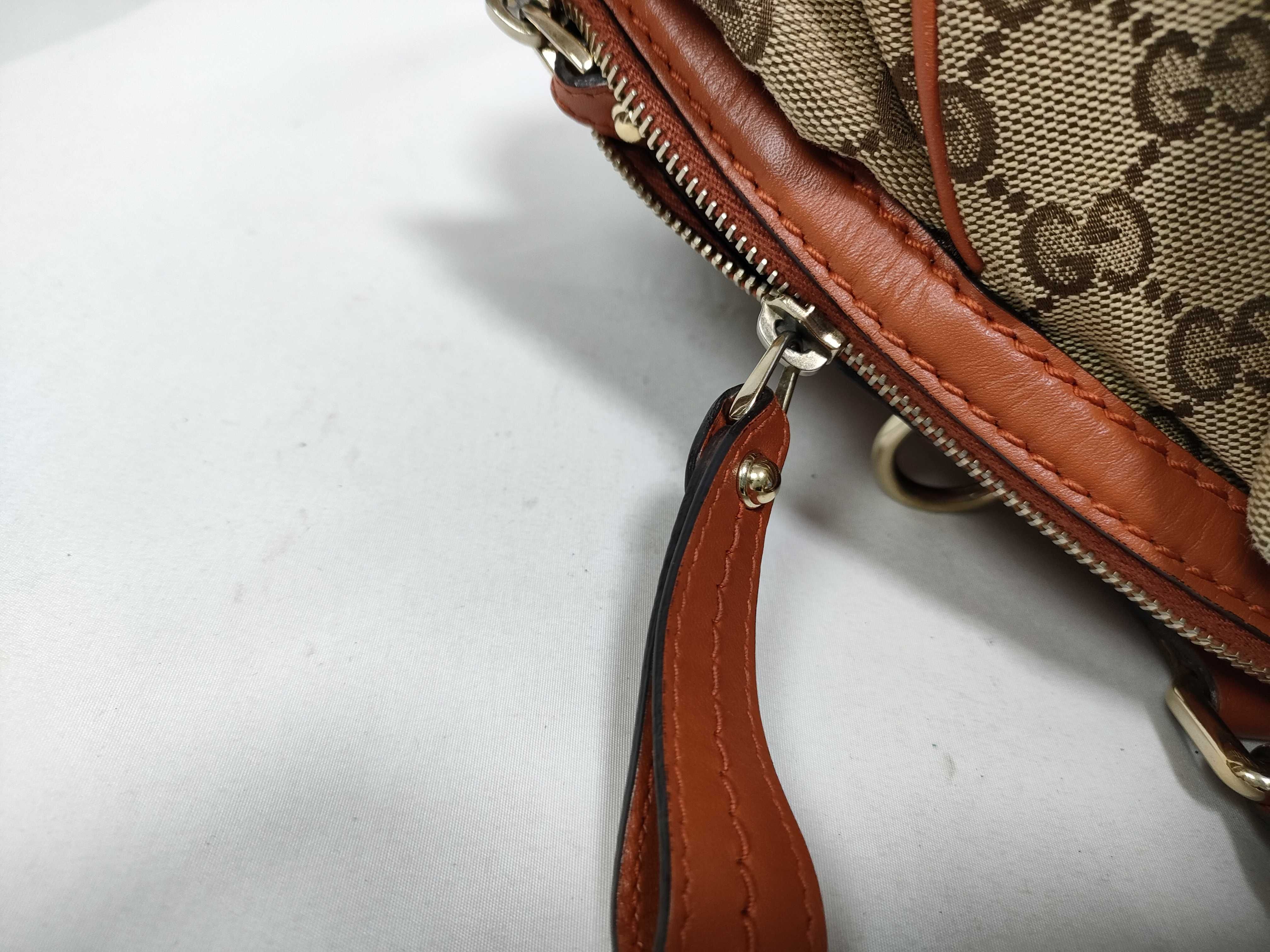 Orange Canvas Vintage Dumpling Bag with Long Shoulder Strap (Handbag) — view 9