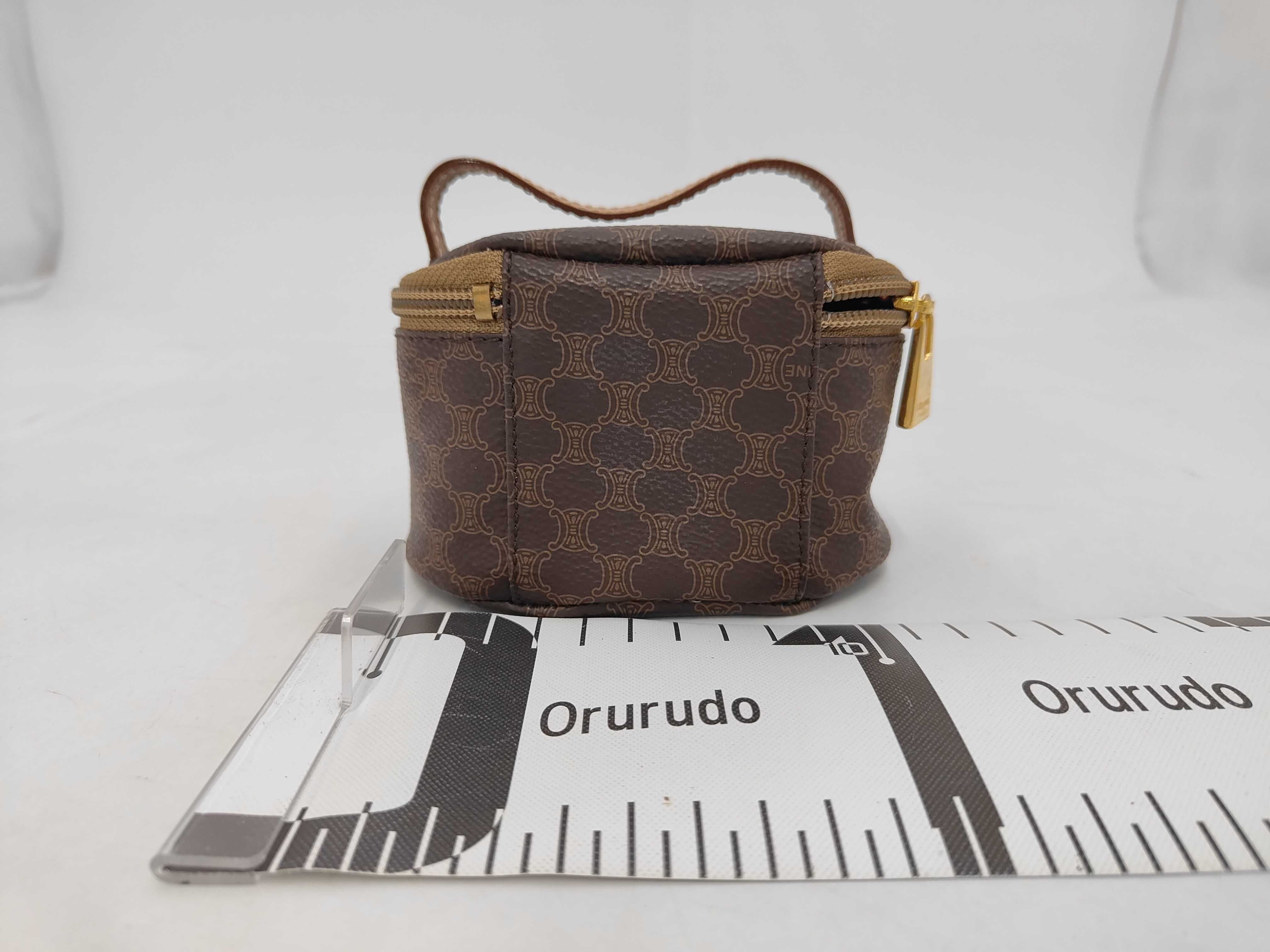 Macadam Pattern Vanity Bag, Handbag, Pouch, PVC Leather, Brown, Vintage Vanity Bag — view 2