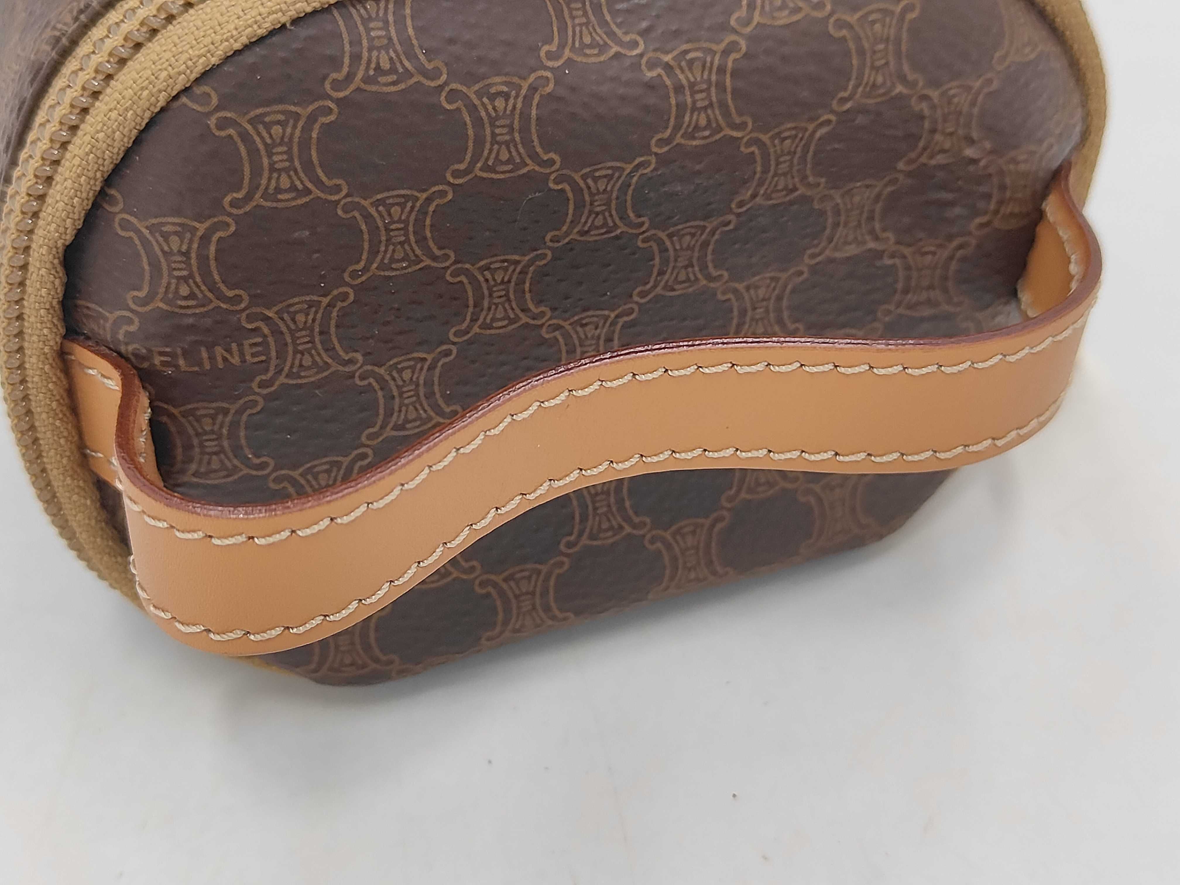 Macadam Pattern Vanity Bag, Handbag, Pouch, PVC Leather, Brown, Vintage Vanity Bag — view 3