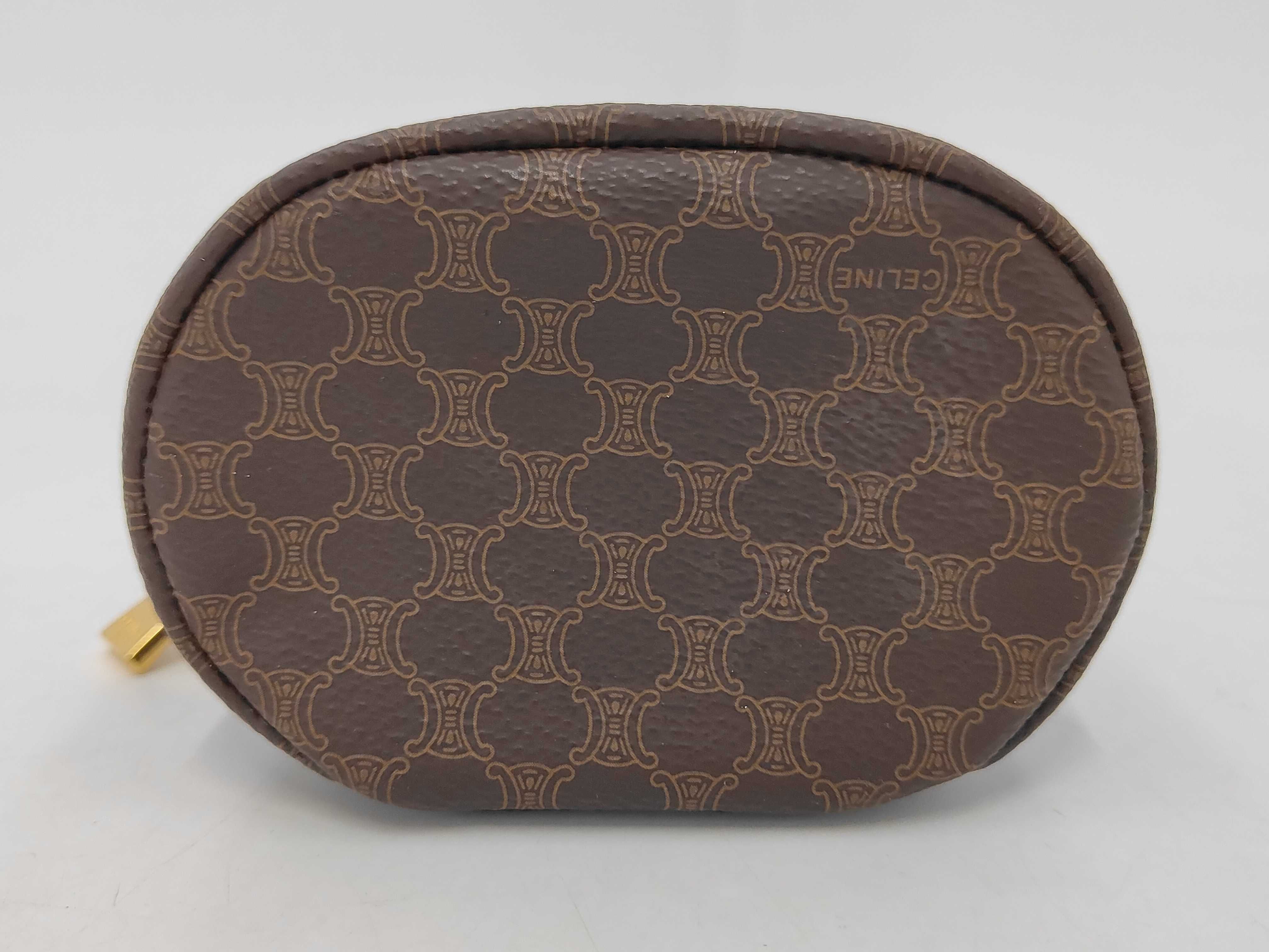 Macadam Pattern Vanity Bag, Handbag, Pouch, PVC Leather, Brown, Vintage Vanity Bag — view 6