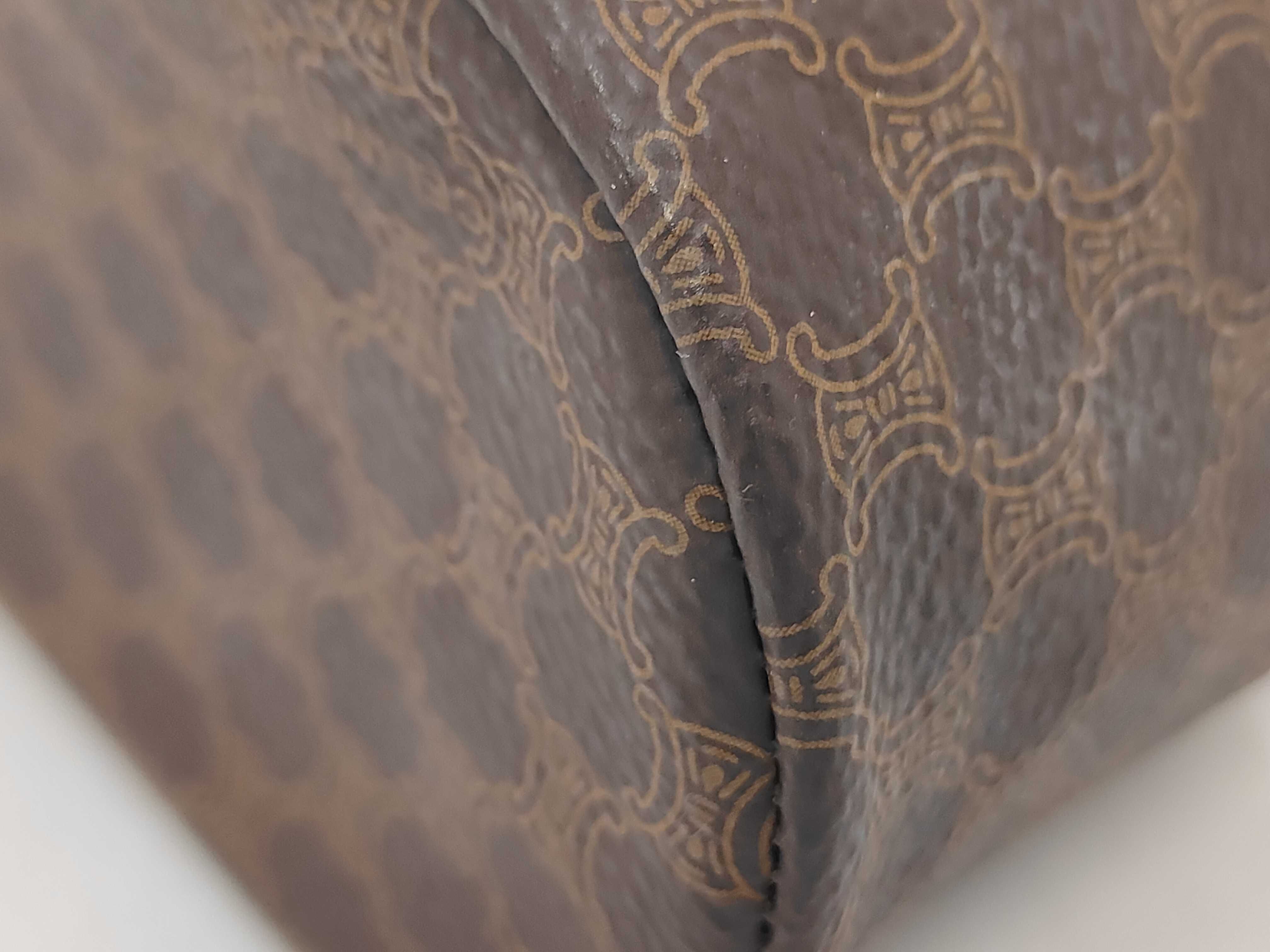Macadam Pattern Vanity Bag, Handbag, Pouch, PVC Leather, Brown, Vintage Vanity Bag — view 7
