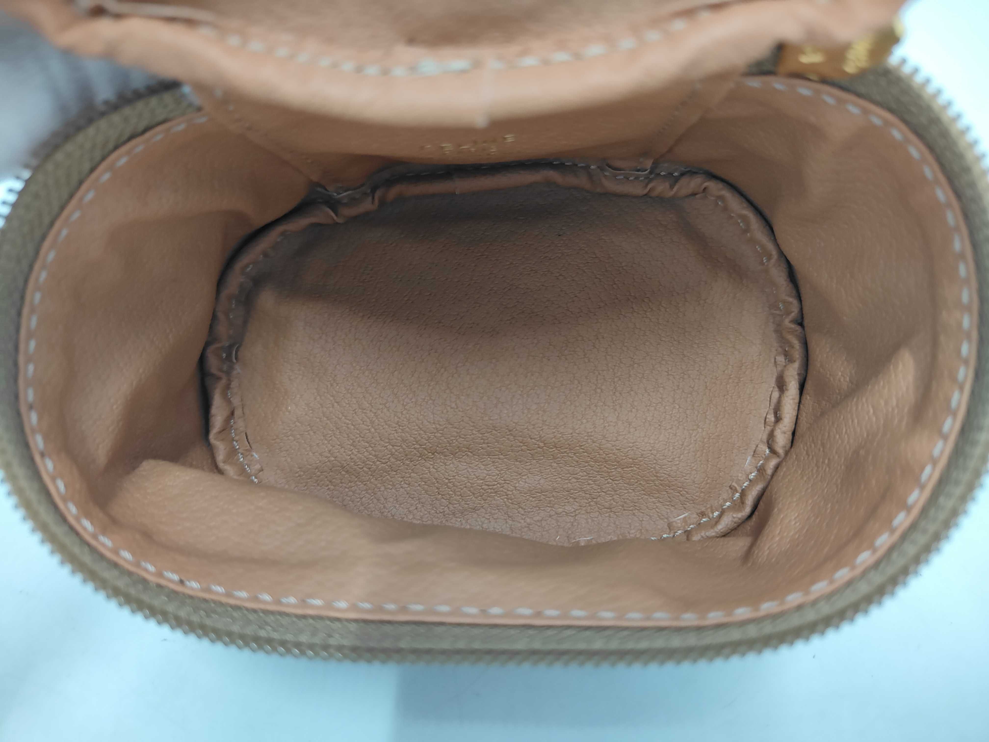 Macadam Pattern Vanity Bag, Handbag, Pouch, PVC Leather, Brown, Vintage Vanity Bag — view 9