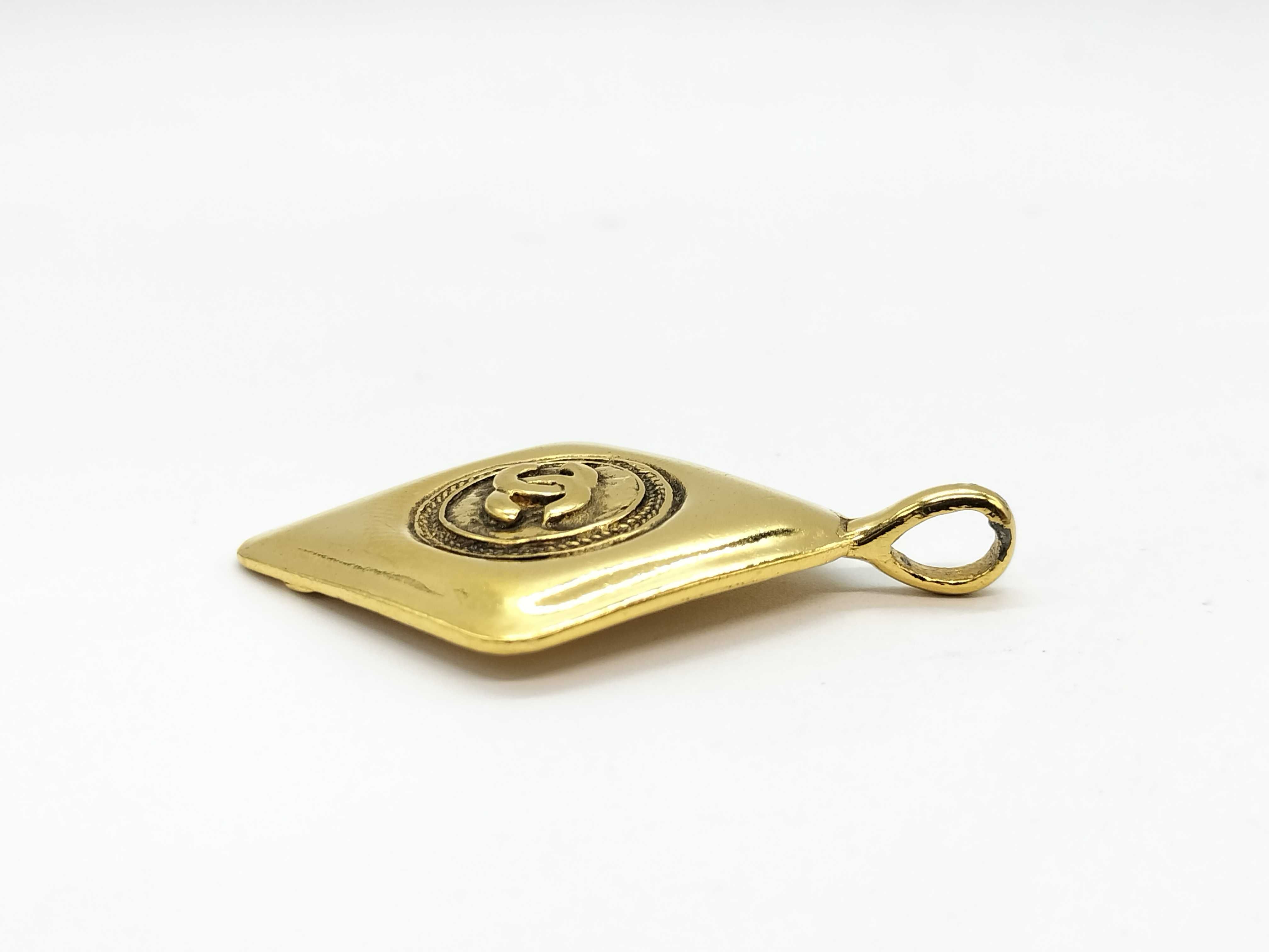 Vintage Coco Mark Square GP Necklace Pendant Top — view 2