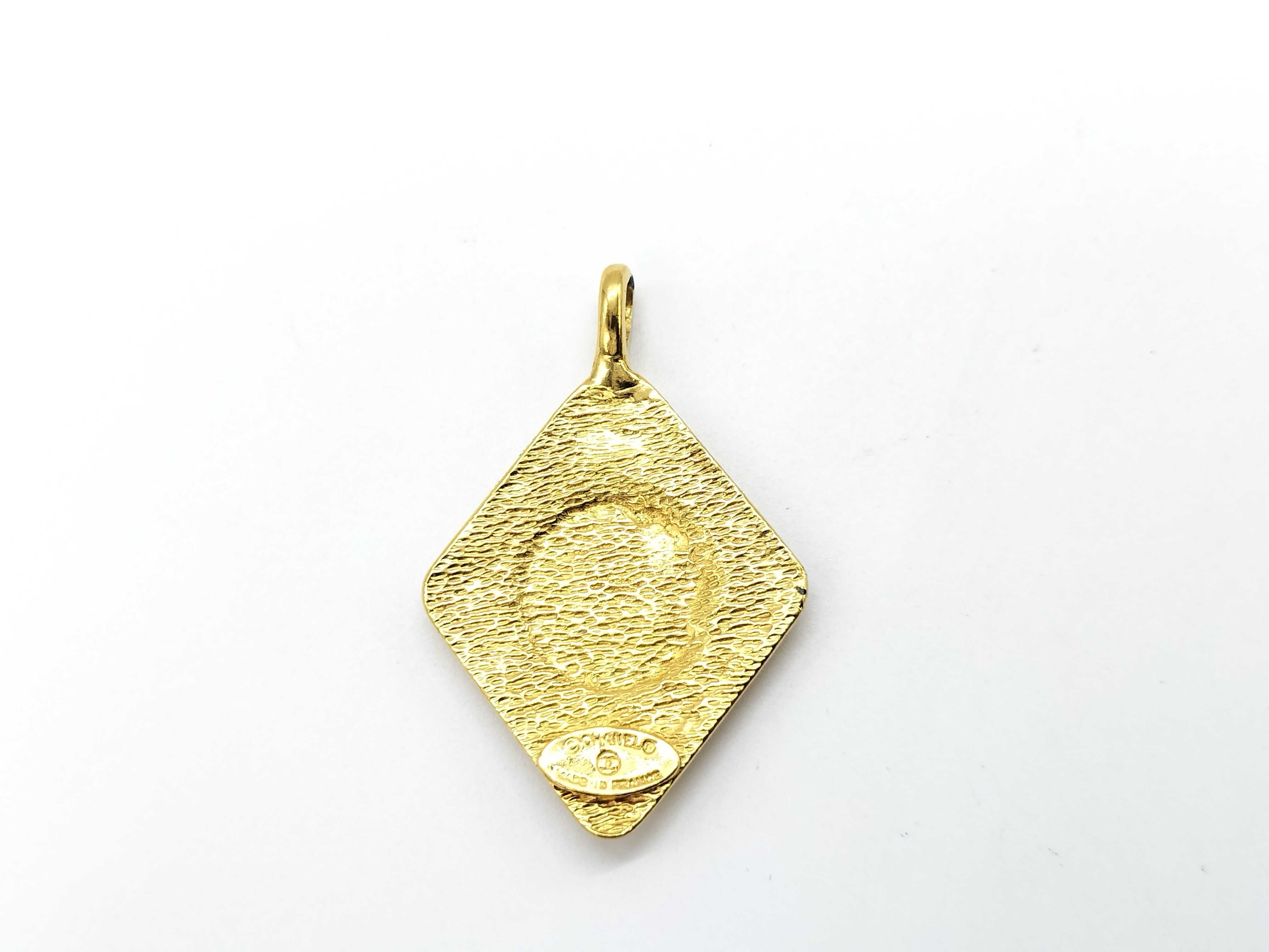 Vintage Coco Mark Square GP Necklace Pendant Top — view 3