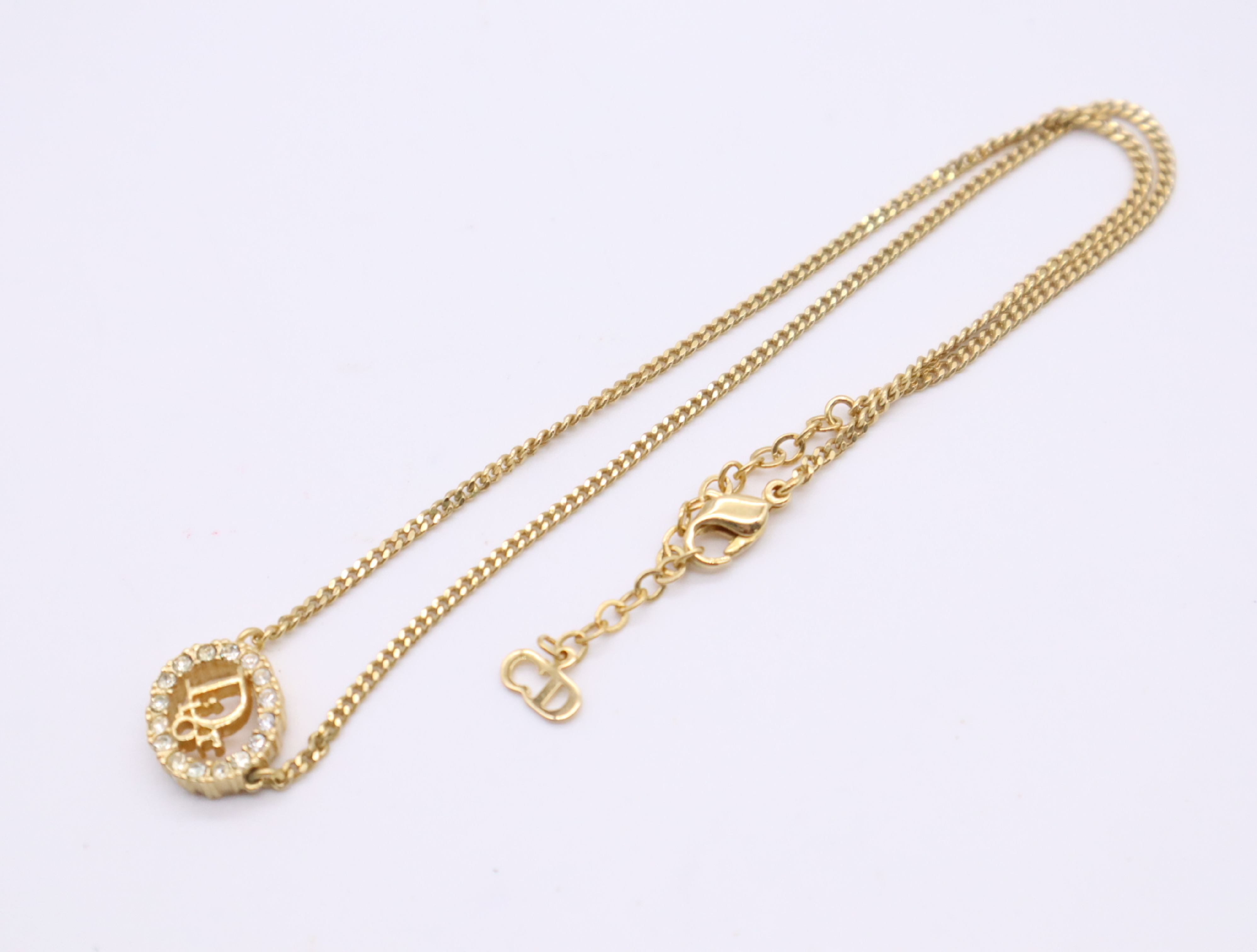GP/Rhinestone Logo Rhinestone Circle Necklace