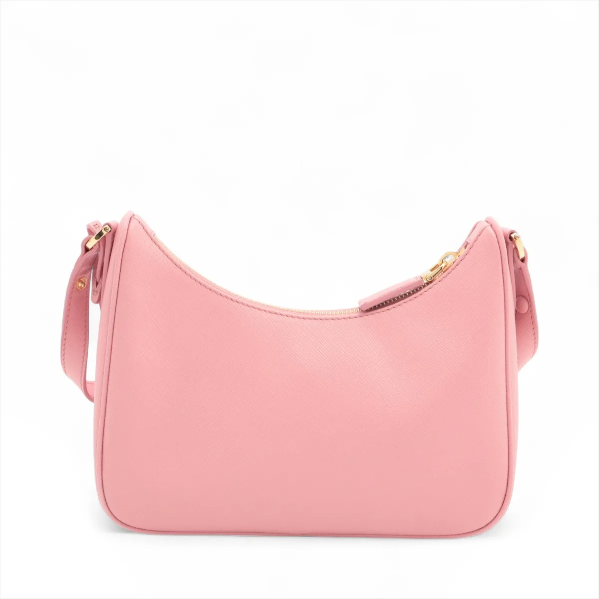 Saffiano Luxe Leather Shoulder Bag Pink 1BC204 Bearer Guarantee — view 2