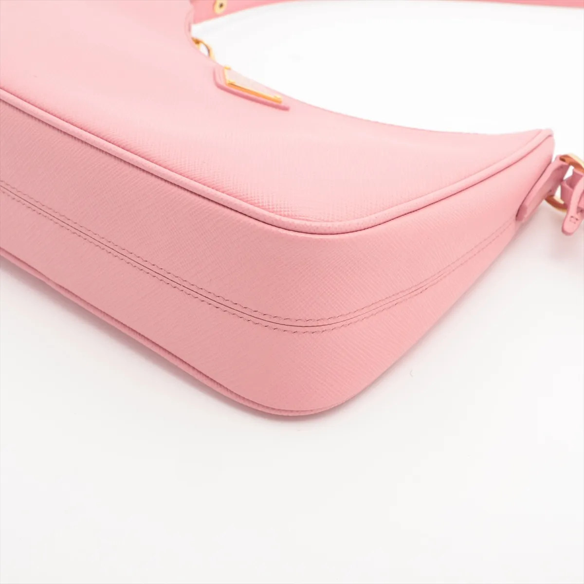 Saffiano Luxe Leather Shoulder Bag Pink 1BC204 Bearer Guarantee — view 3